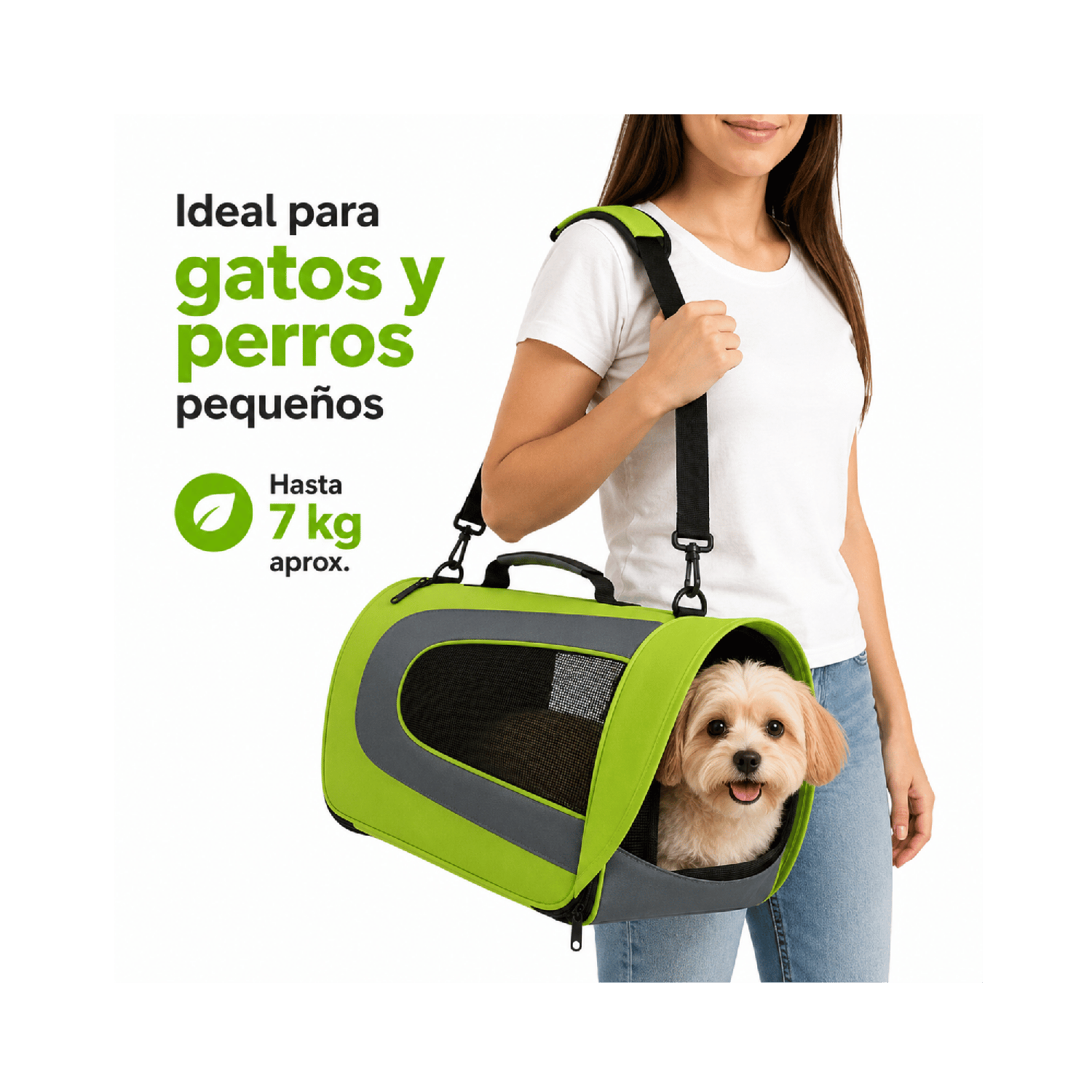 Bolso Transportador Mascotas Cabina Avión 48x28x23 cm-3