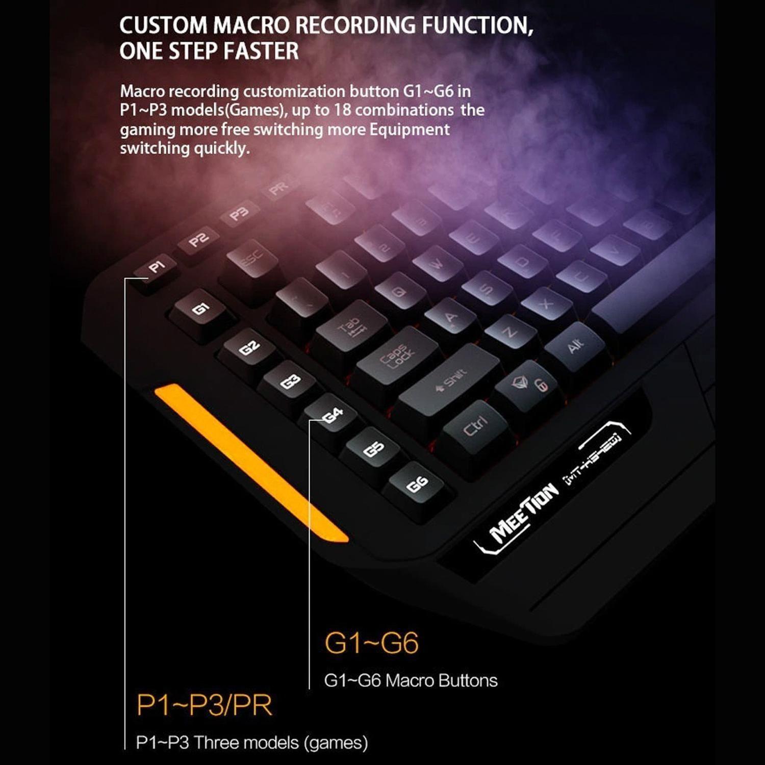 Teclado Gamer RGB USB Español con Macros MT-K9420-6