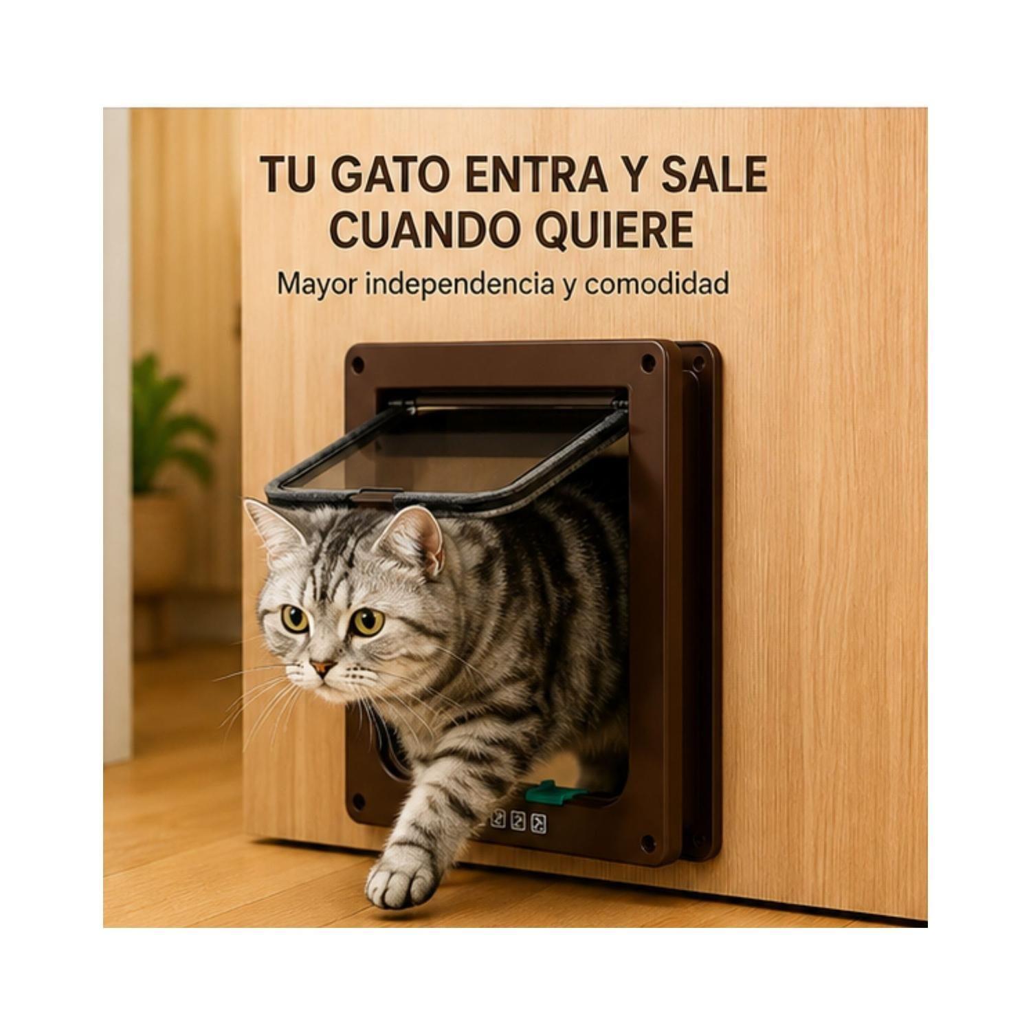 Puerta Para Gatos S Café 20x19 cm Acceso Mascotas-3