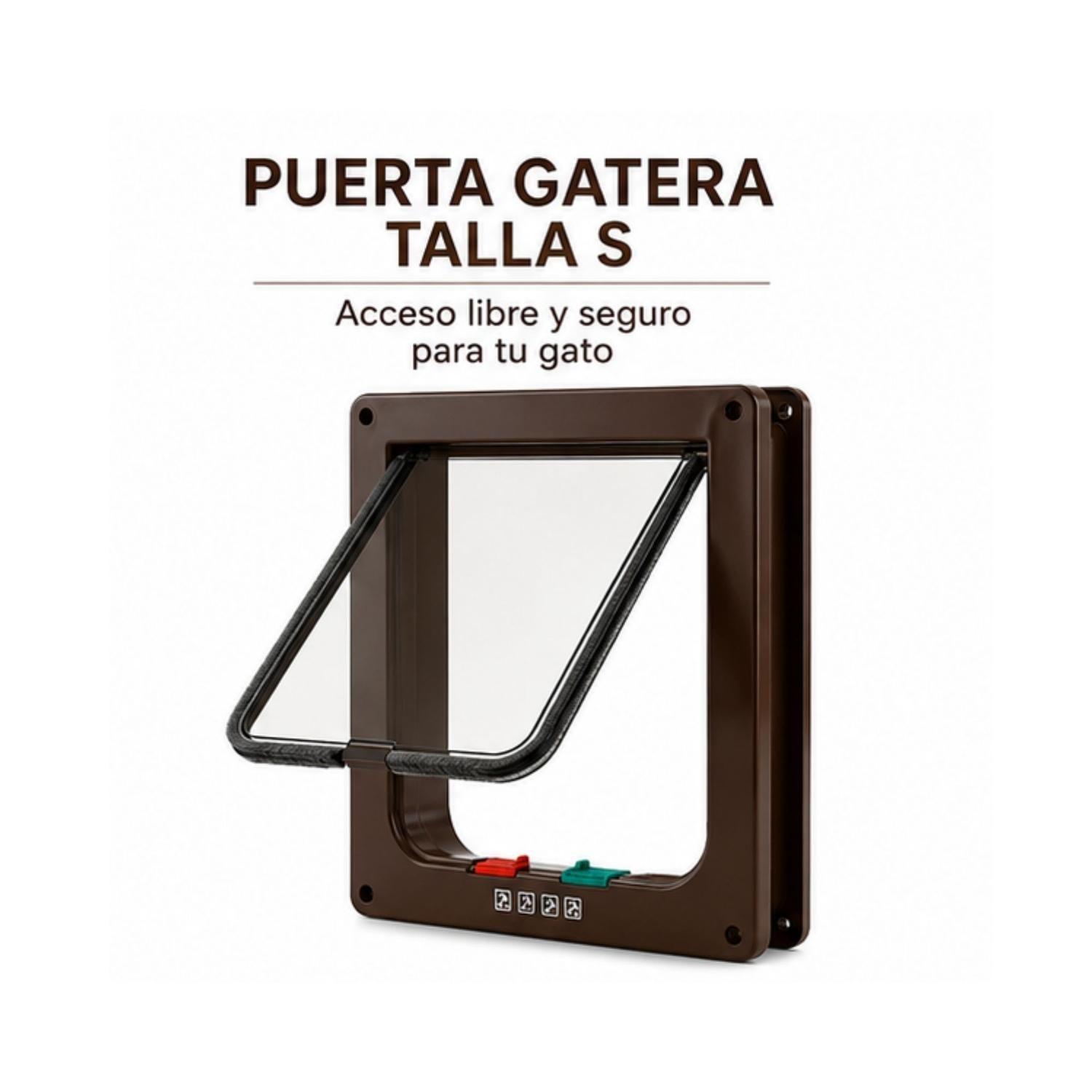 Puerta Para Gatos S Café 20x19 cm Acceso Mascotas-4