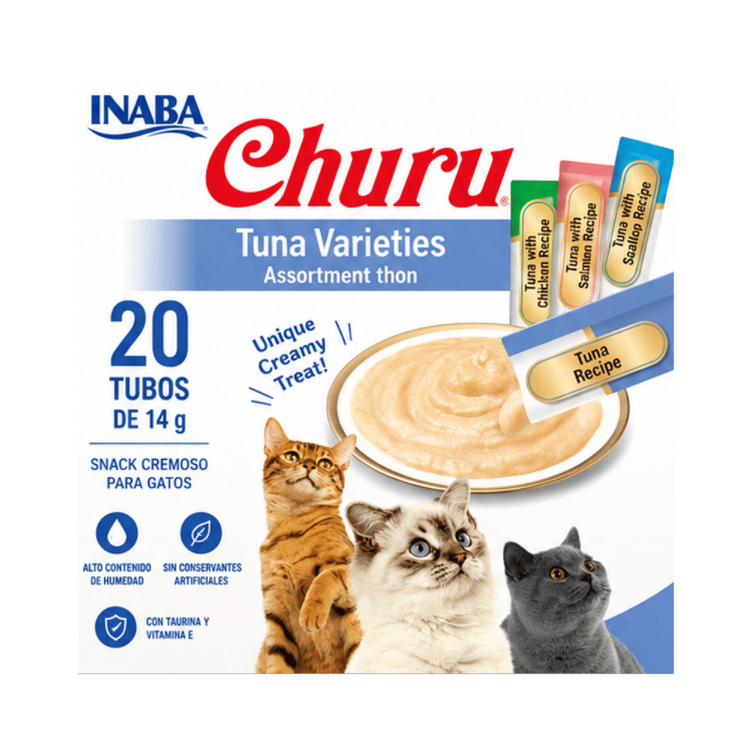 Churu Cat Variety Tuna 14g x20 Tubos Snack Para Gatos-4