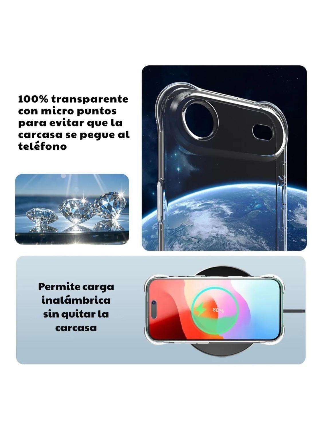 Carcasa para iPhone 17 Air Transparente Antigolpe Silicona-2