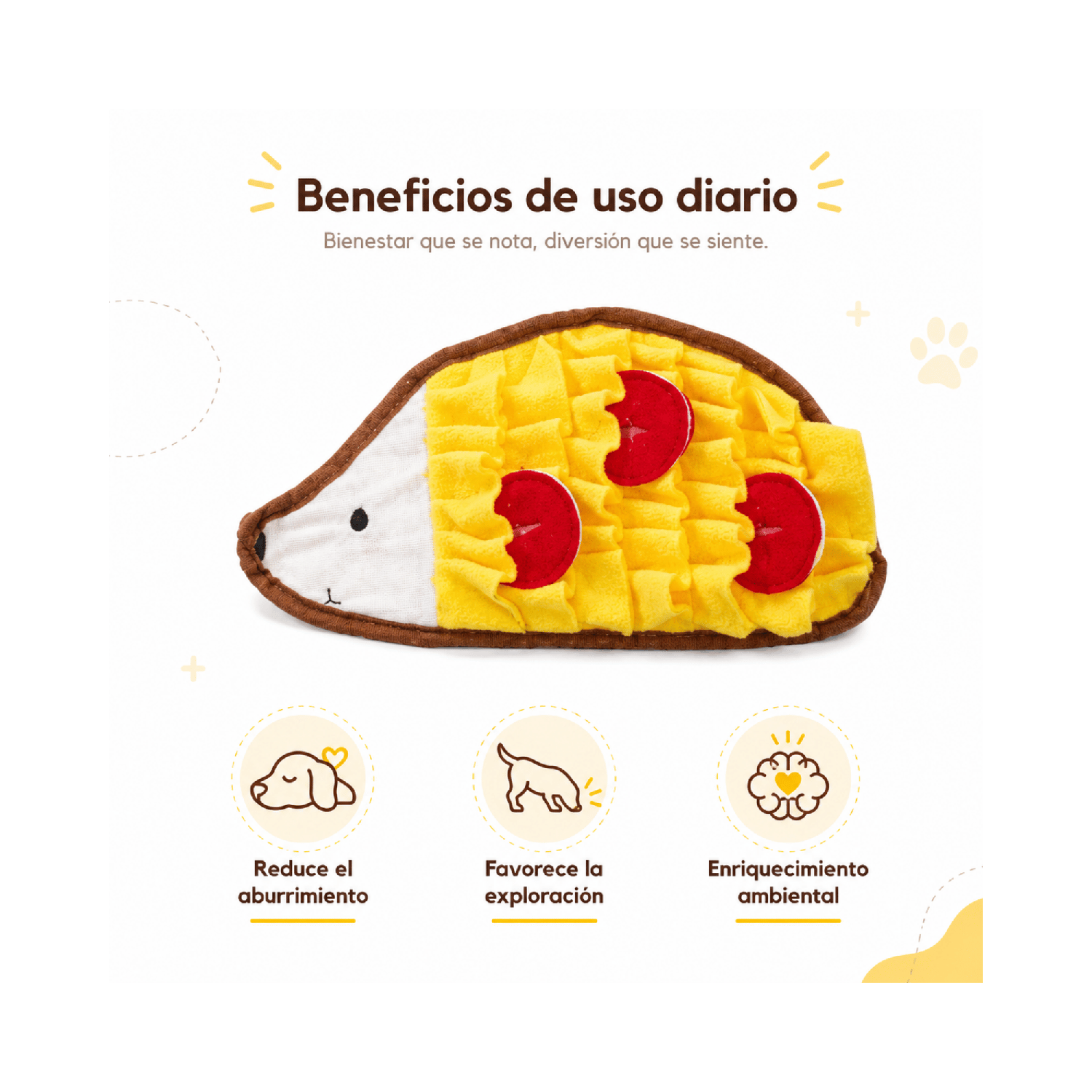 Alfombra Olfativa Erizo Para Perro 32x16 cm-3