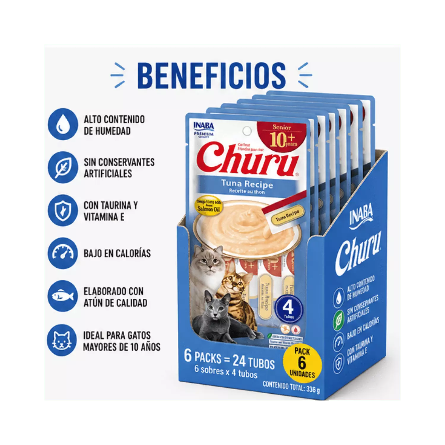 Churu Cat Senior 10+ Tuna 14g x4 Pack 6 Unidades Gato-3