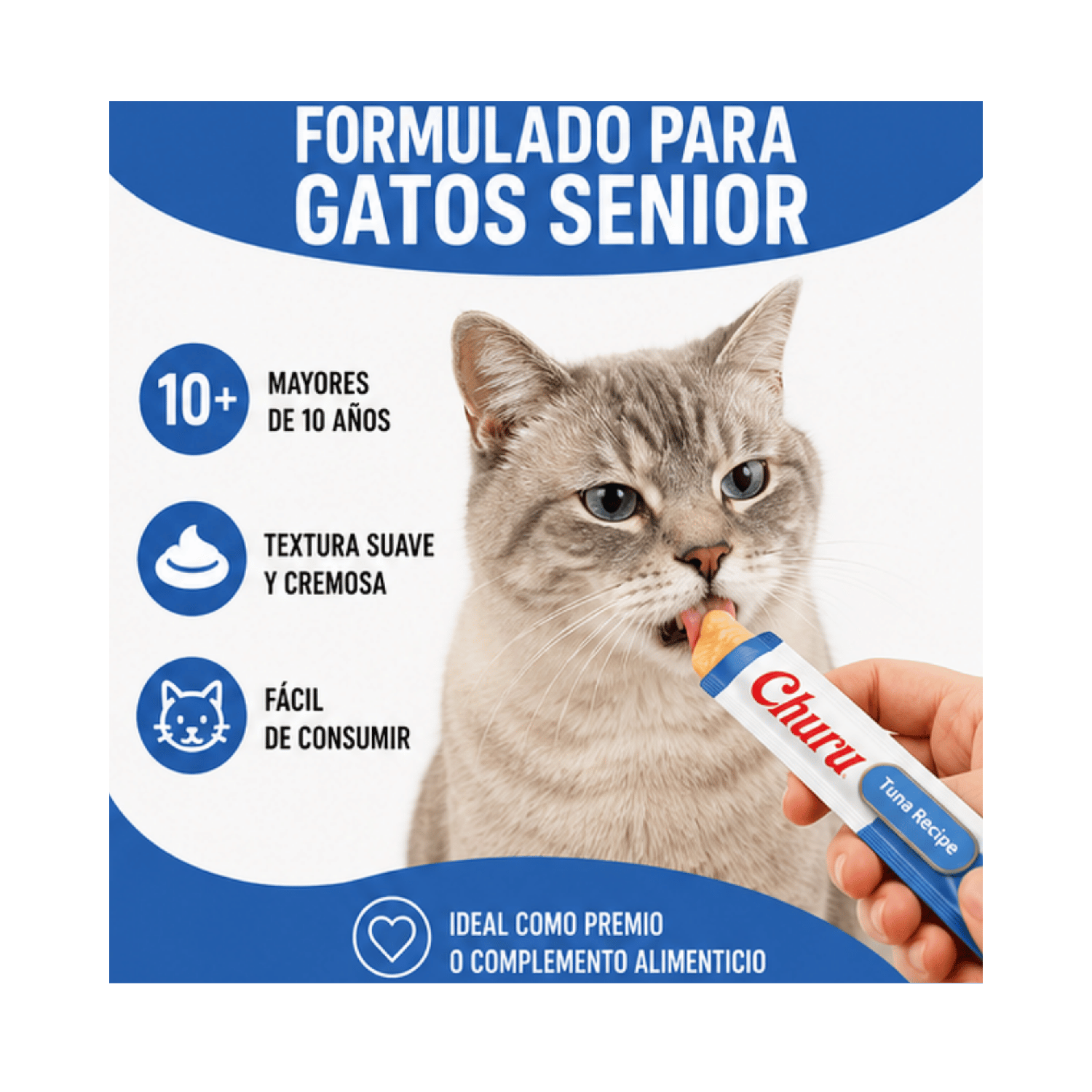 Churu Cat Senior 10+ Tuna 14g x4 Pack 6 Unidades Gato-4