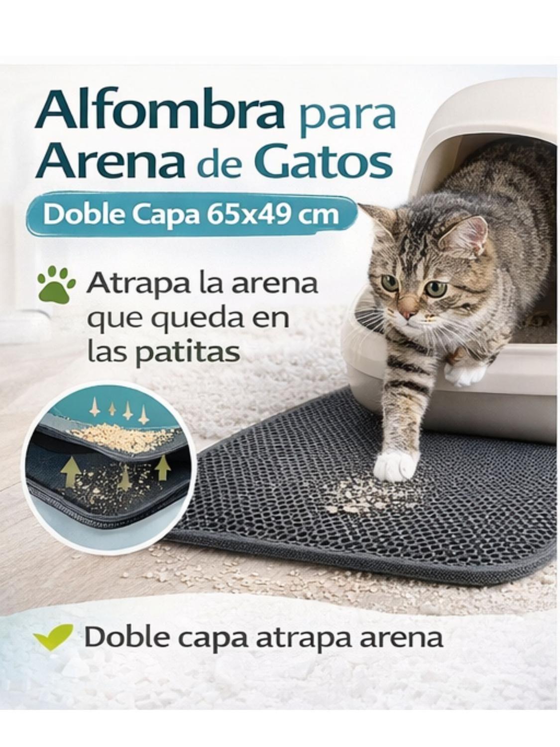 Alfombra para Arena de Gatos Doble Capa 65x49 cm-2