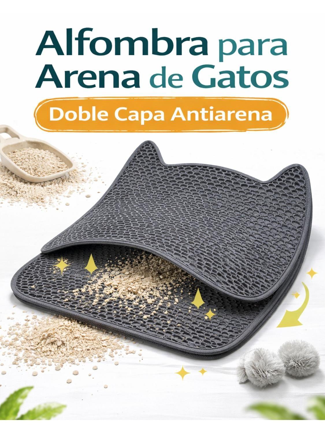 Alfombra para Arena de Gatos Doble Capa 65x49 cm-3