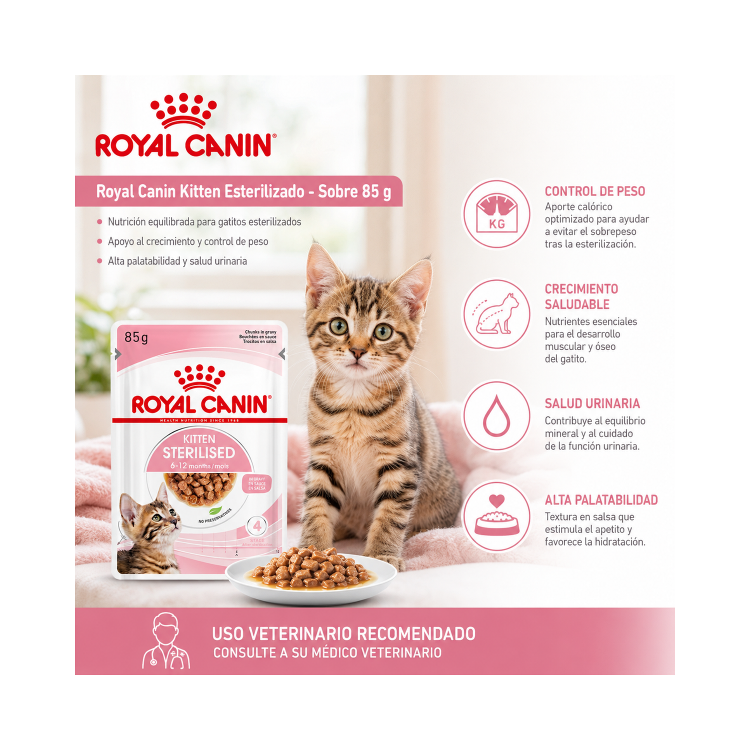 Royal Canin Kitten Esterilizado sobre 85g para gatitos-5