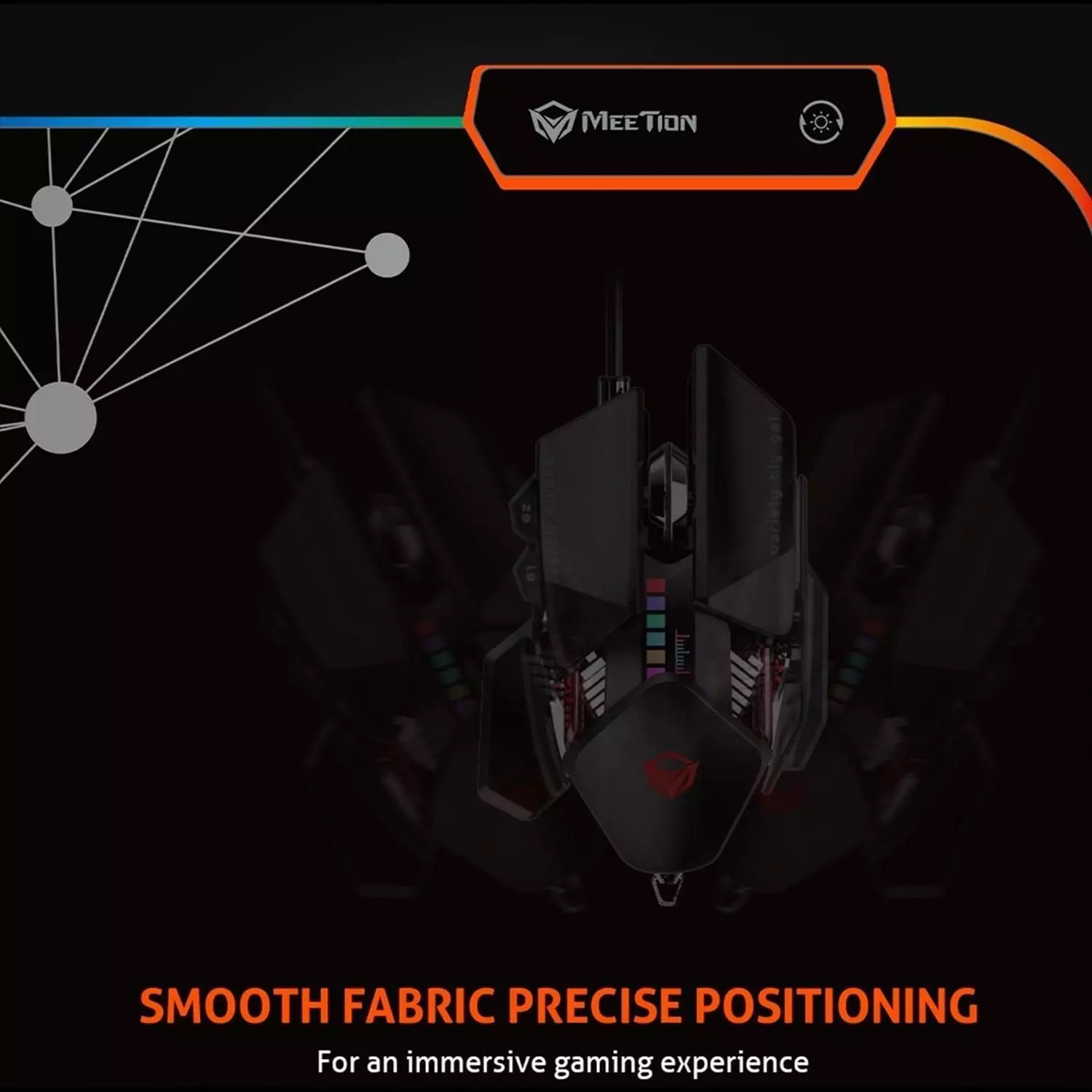 Mousepad Gamer RGB Meetion MT-PD120 Control de Luz-6