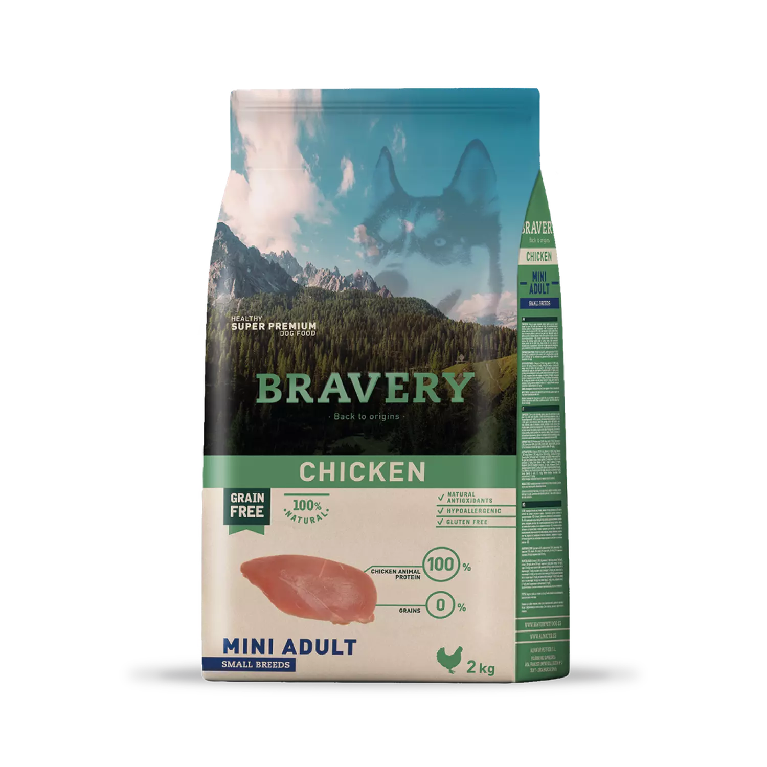 Bravery Chicken Adult Razas Pequeñas 2 kg Perro-0