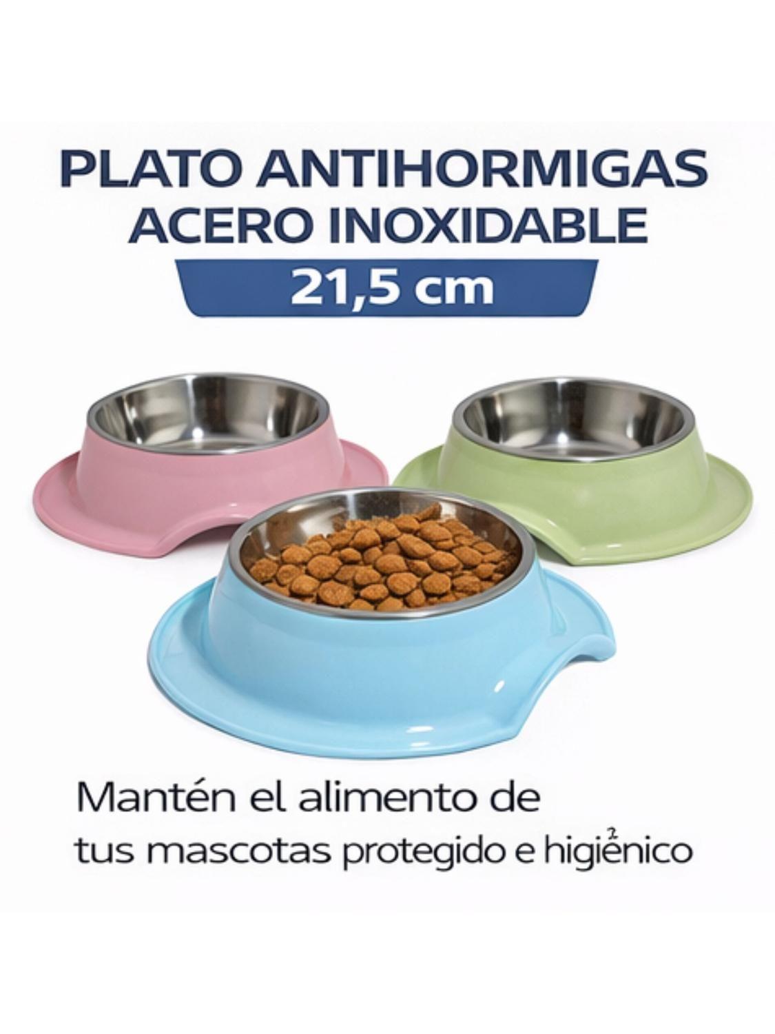 Plato Antihormigas Acero Inoxidable Mascotas 21,5 cm-7
