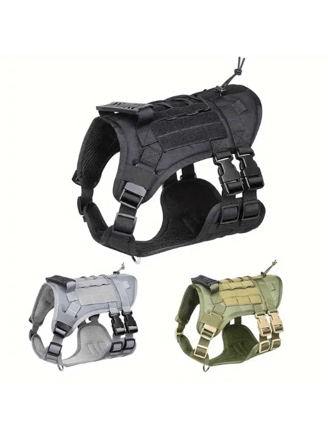 Arnés Táctico Perro Talla M Ajustable Reforzado con Manilla-6