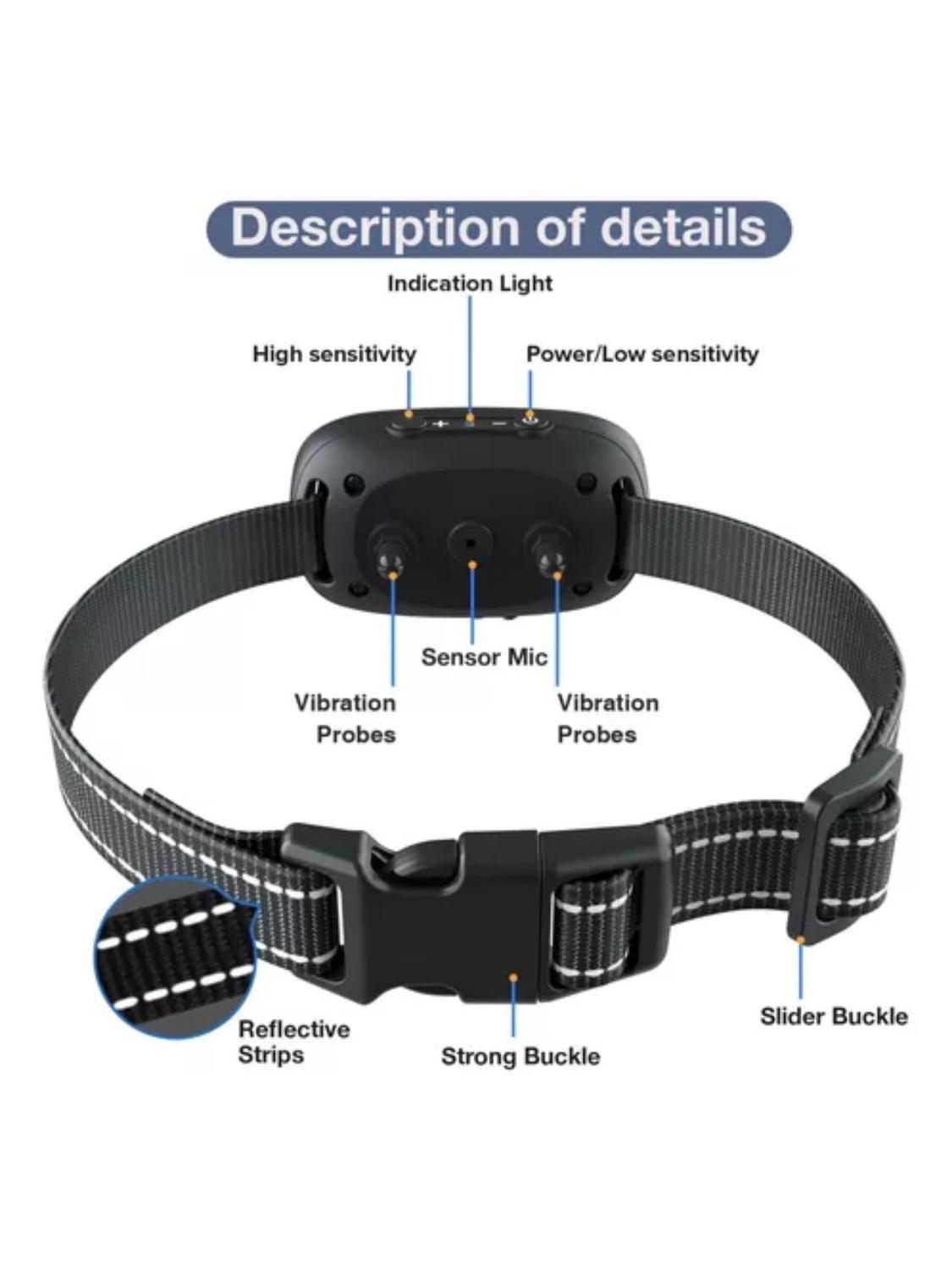 Collar De Entrenamiento Anti Ladrido Con Vibracion-3