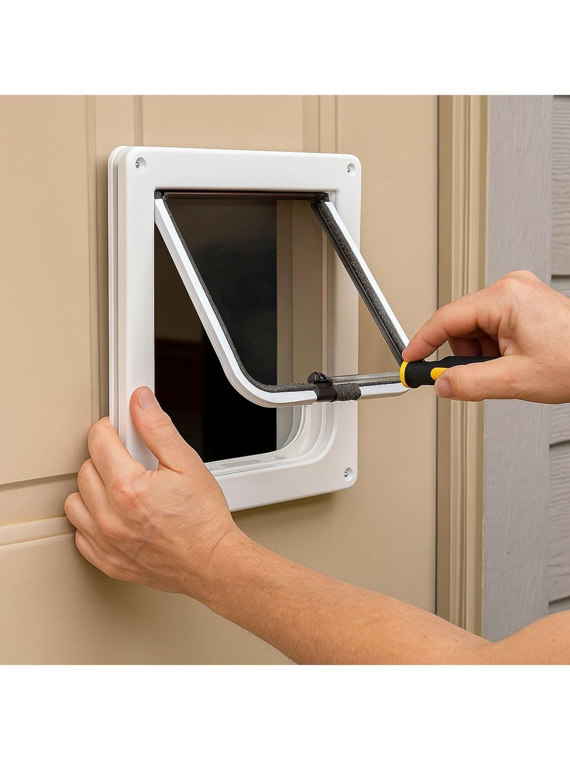 Puerta para Perros con Traba Seguridad 35x29 cm Exterior-6