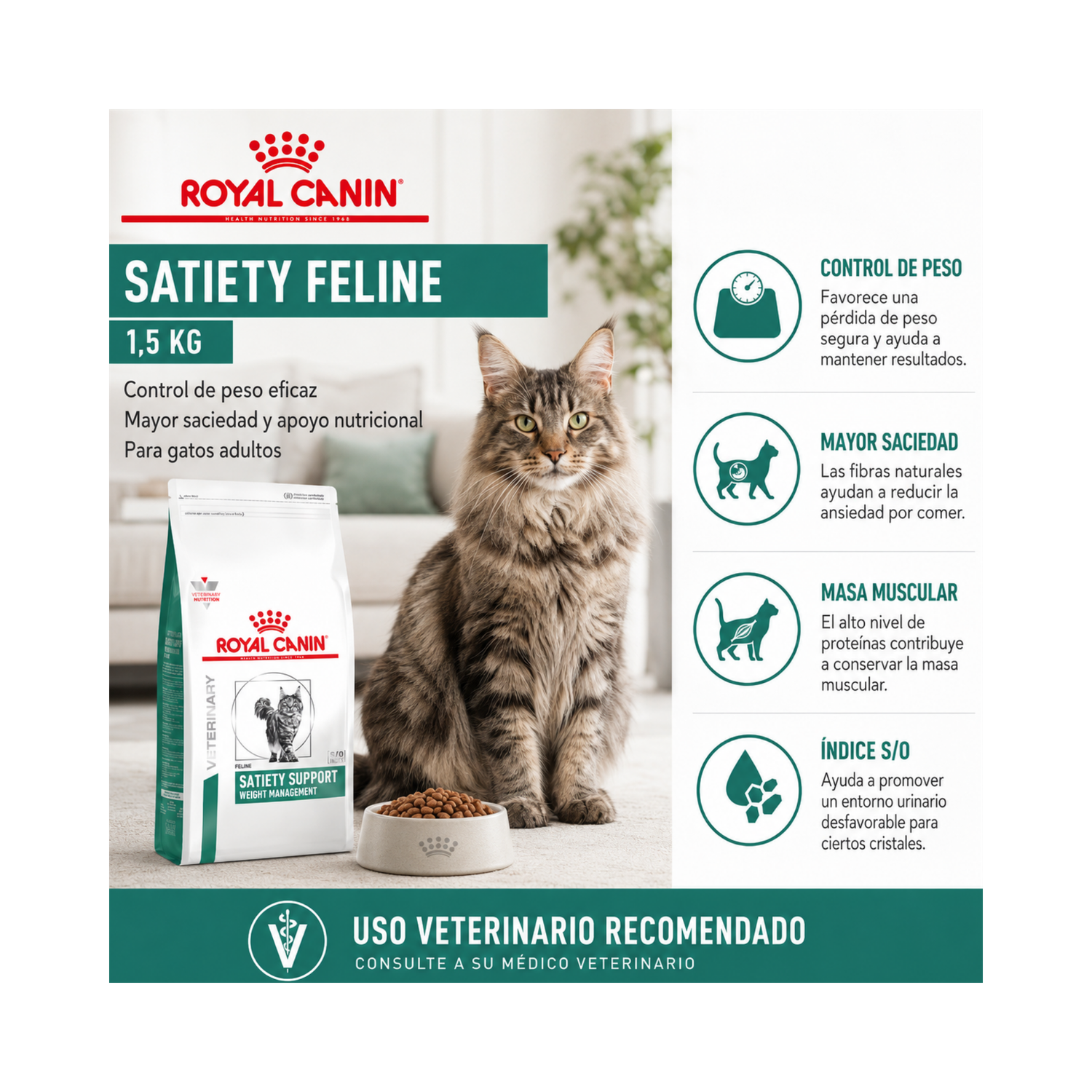 Royal Canin Satiety Feline Gato 1.5kg | Control de Peso-3
