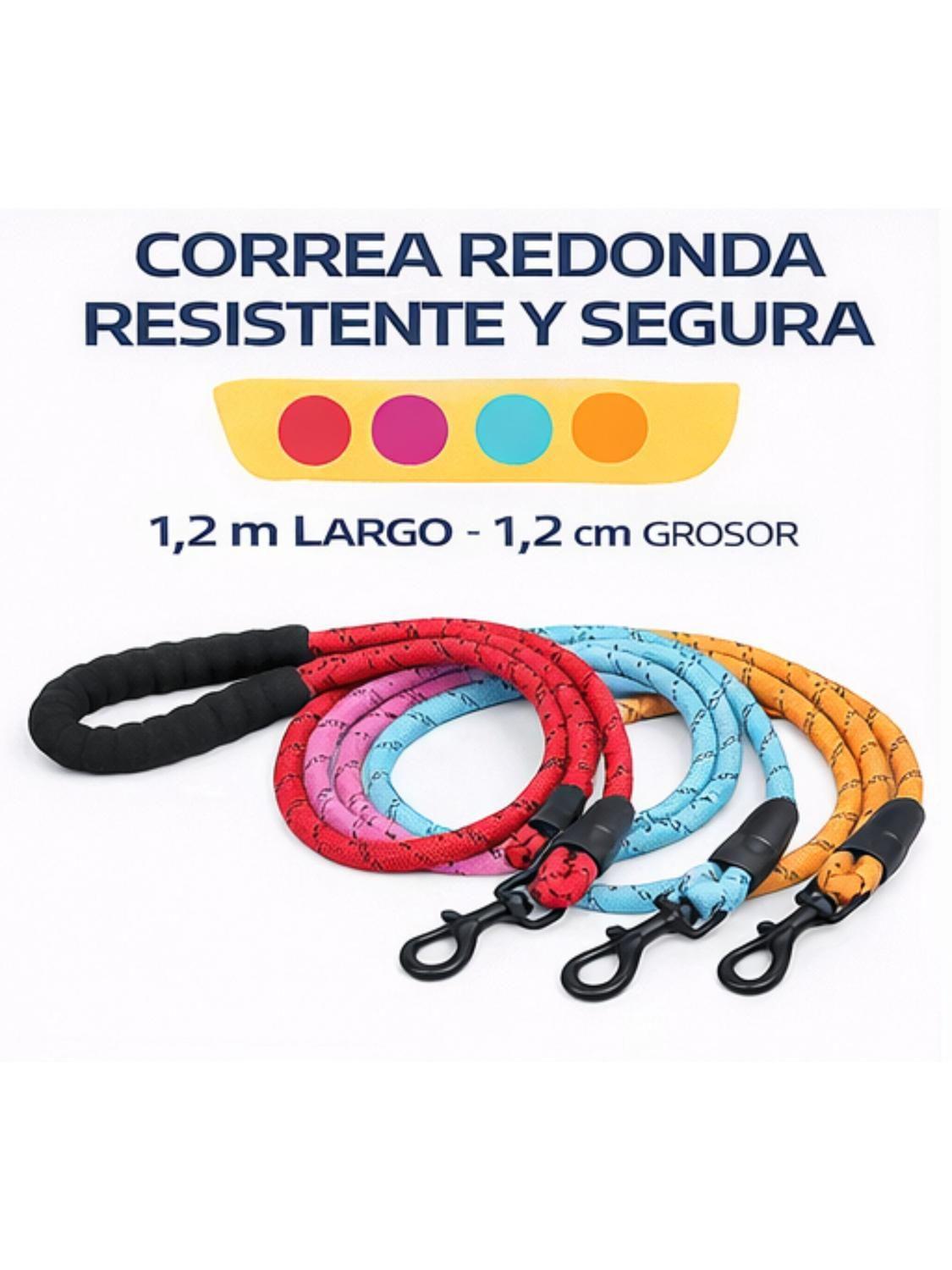 Correa Redonda Perro 1.2 m Resistente Antideslizante-5
