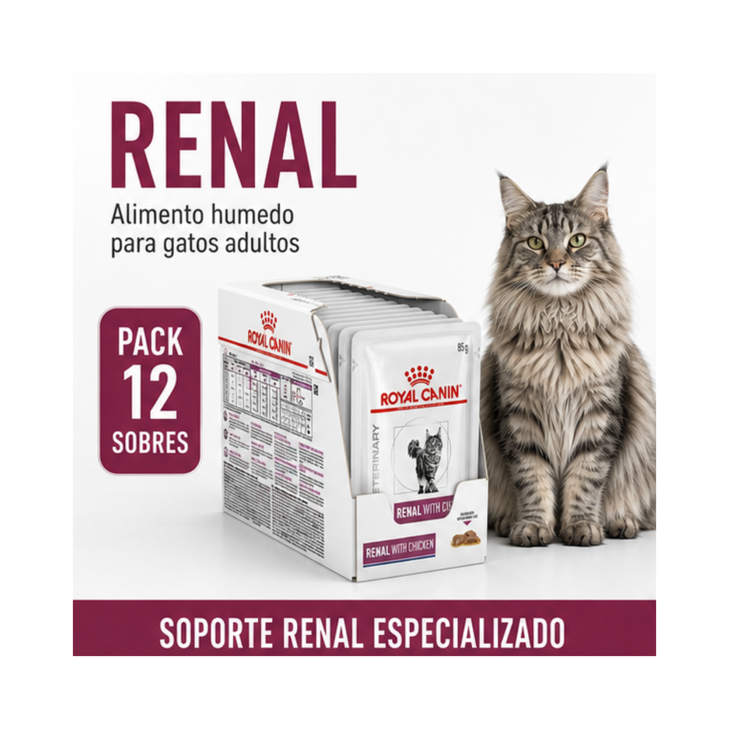 Royal Canin Pouch Renal Gato 85g | Pack 12 Sobres-6