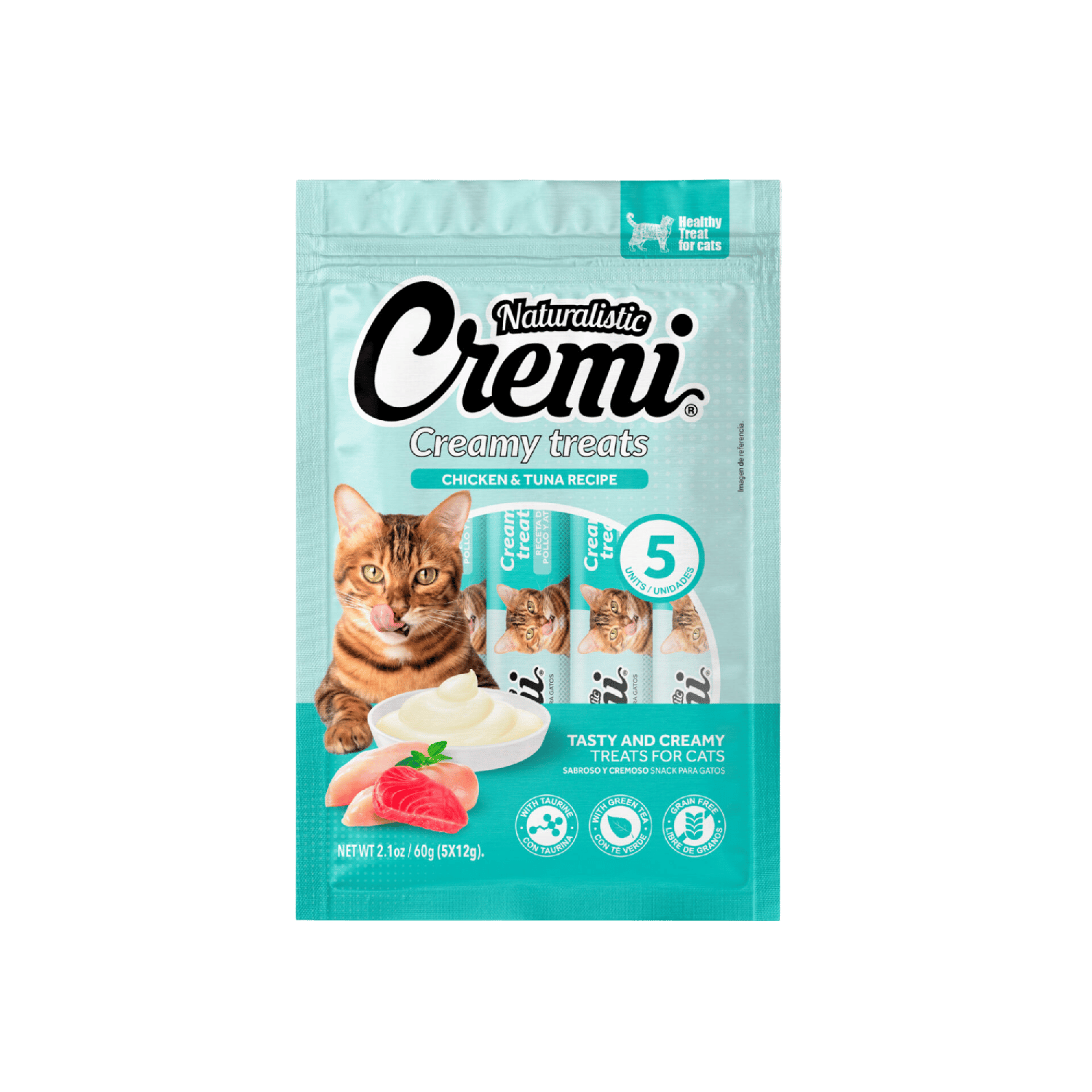 Snack Cremi Pollo Atún Gato 5 Sachet 60g-0