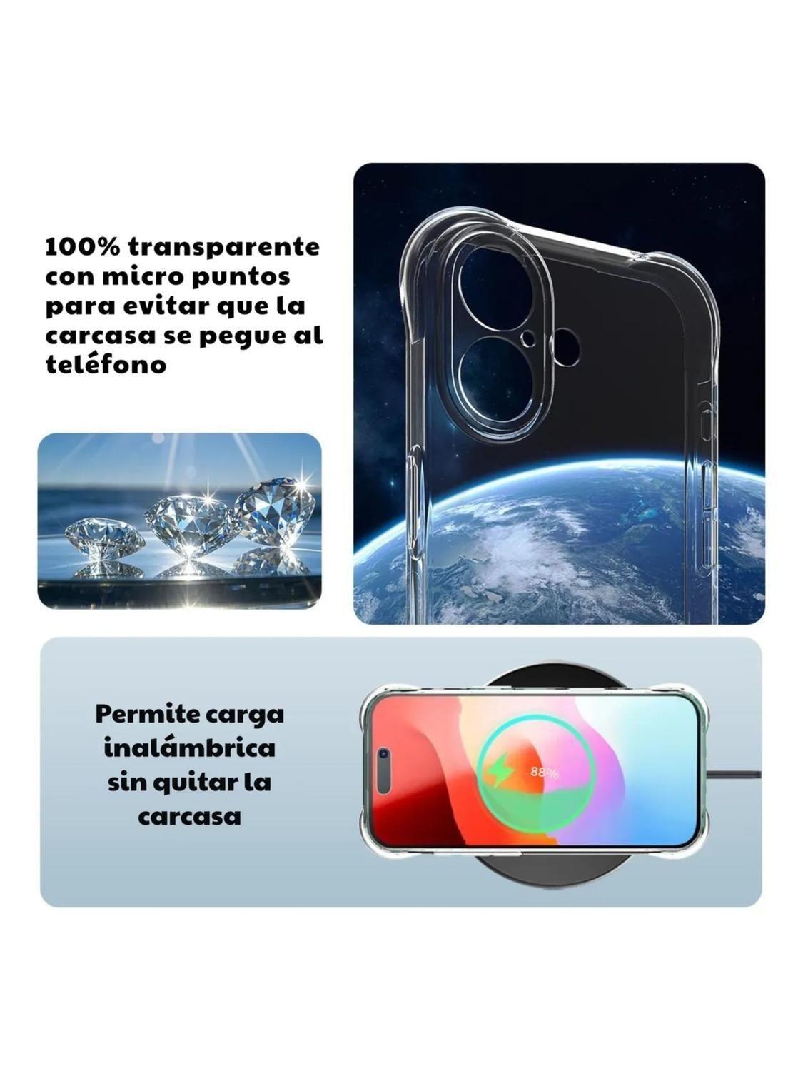 Carcasa para iPhone 17 Transparente Antigolpe Silicona-2