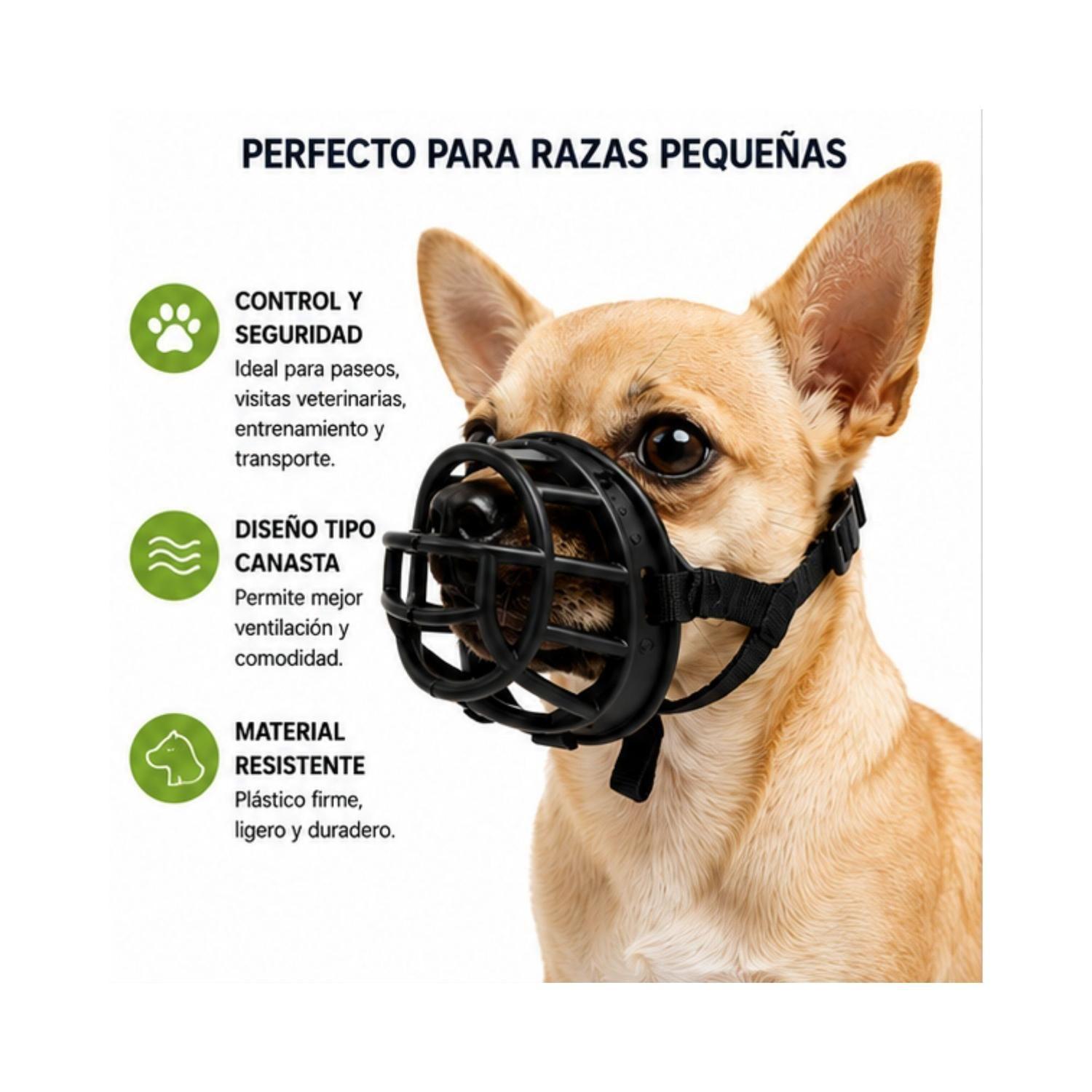 Bozal Canasta Perro XS Negro Razas Pequeñas Ajustable-3