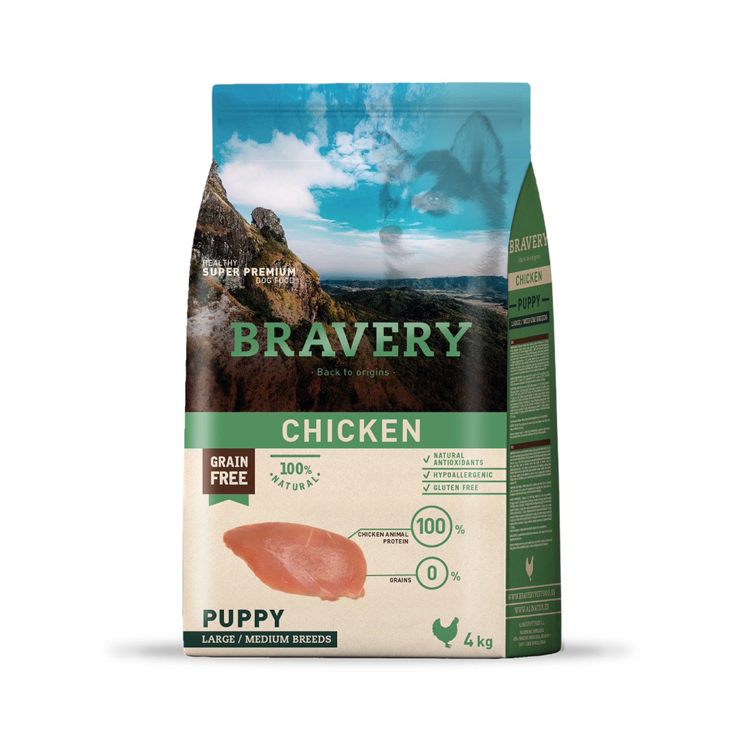Bravery Chicken Puppy Razas Medianas Grandes 4 kg-0