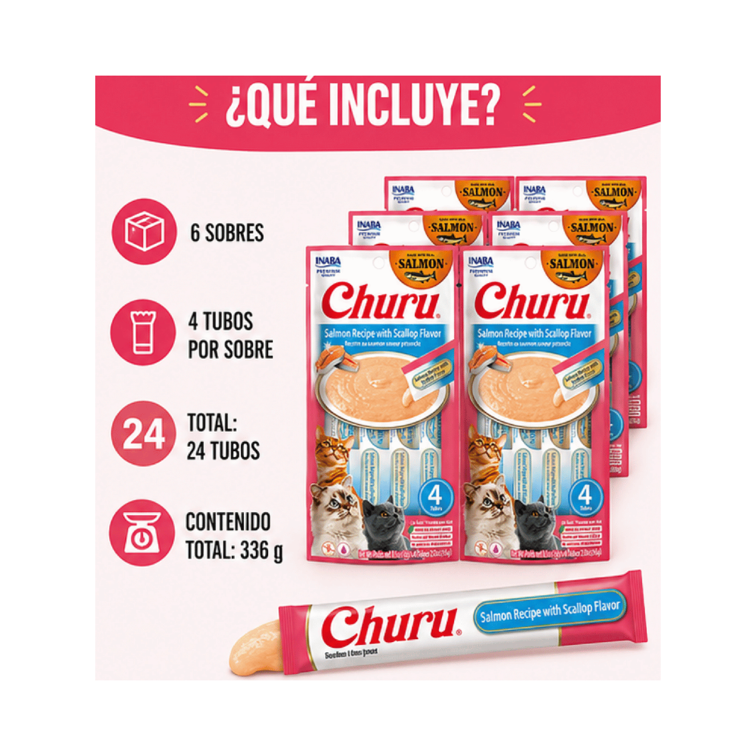 Churu Cat Salmón y Vieira 14g x4 | Pack 6 Unidades-3