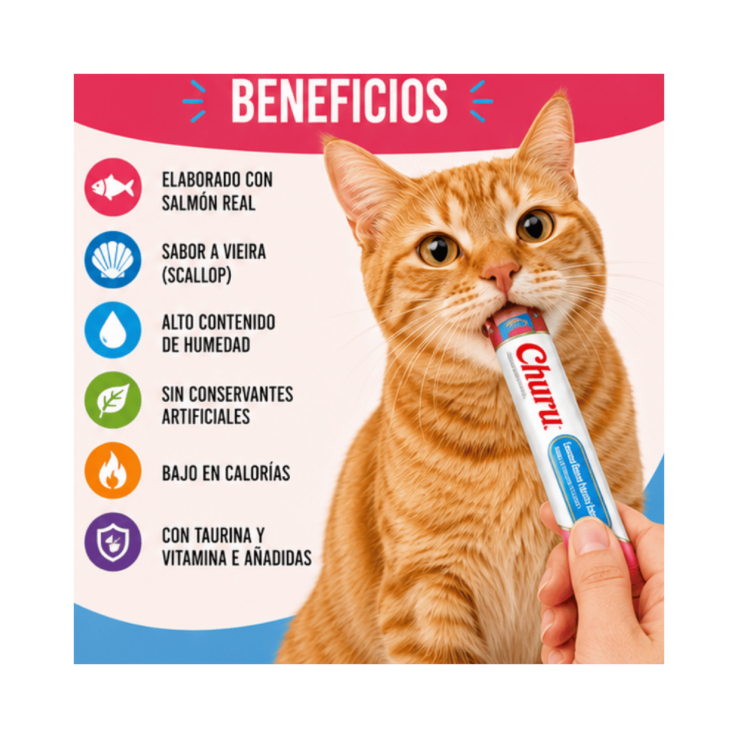 Churu Cat Salmón y Vieira 14g x4 | Pack 6 Unidades-4