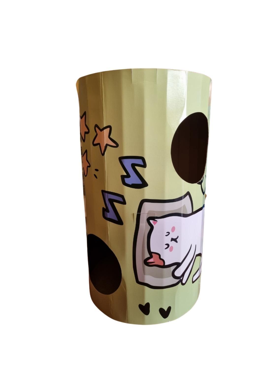 Rascador torre tres pisos para gatos de carton 68x40cm-0