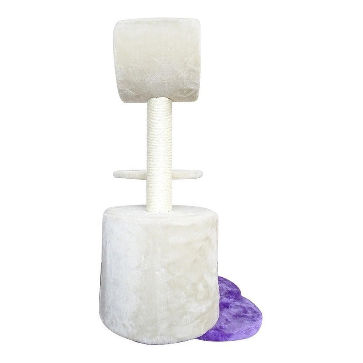 Rascador Interactivo Para Gatos Doble Piso Con Juguete Raton-3