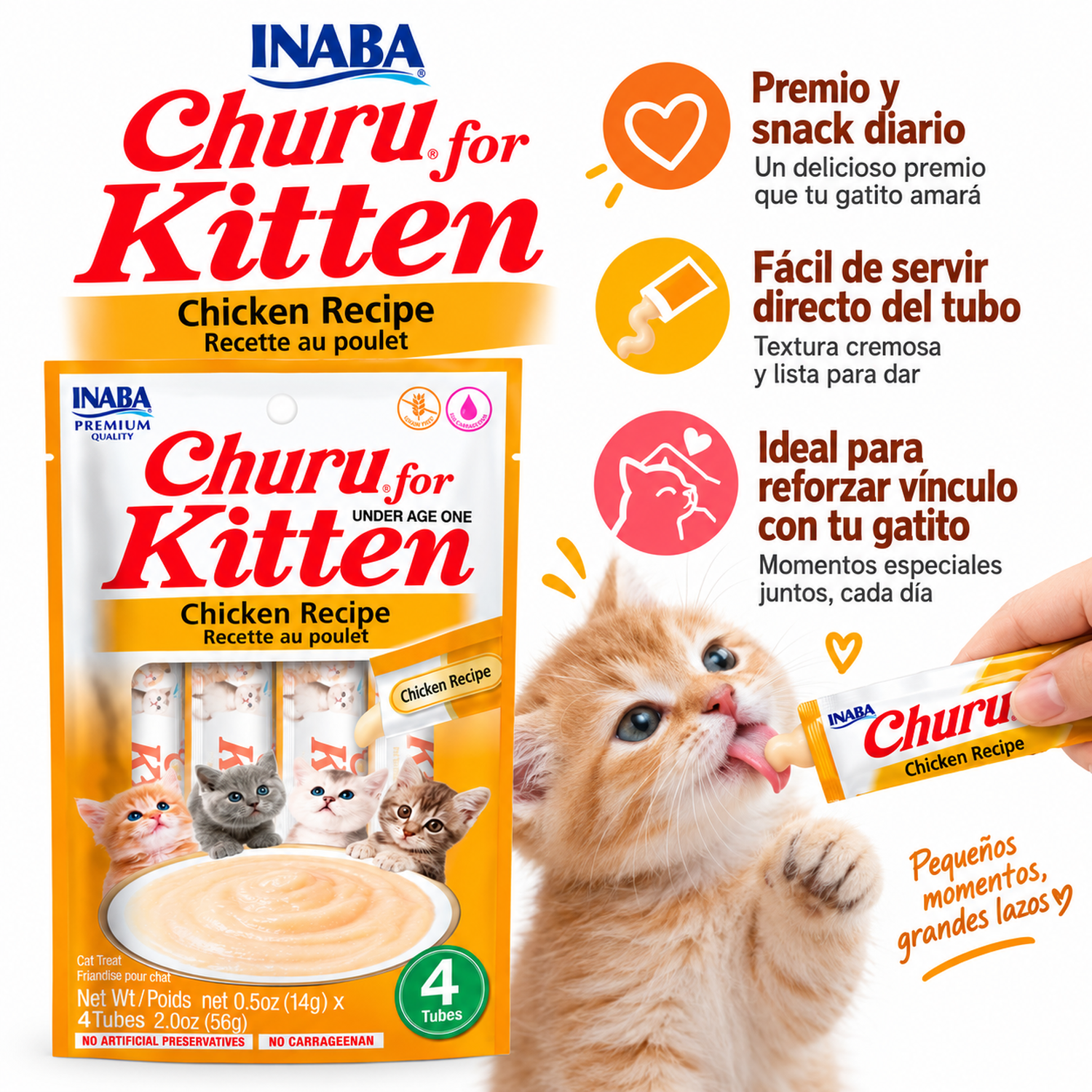 Inaba Churu Kitten Pollo 14g x4 Pack 6 Sobres-5