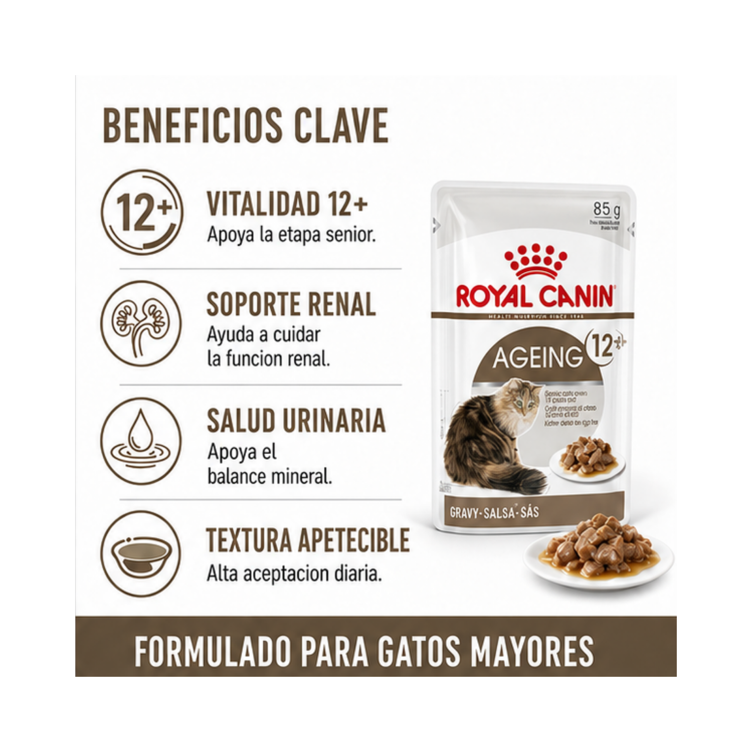 Royal Canin Ageing 12+ Gato Pouch 85g Unidades | Pack 12 Sobres-1