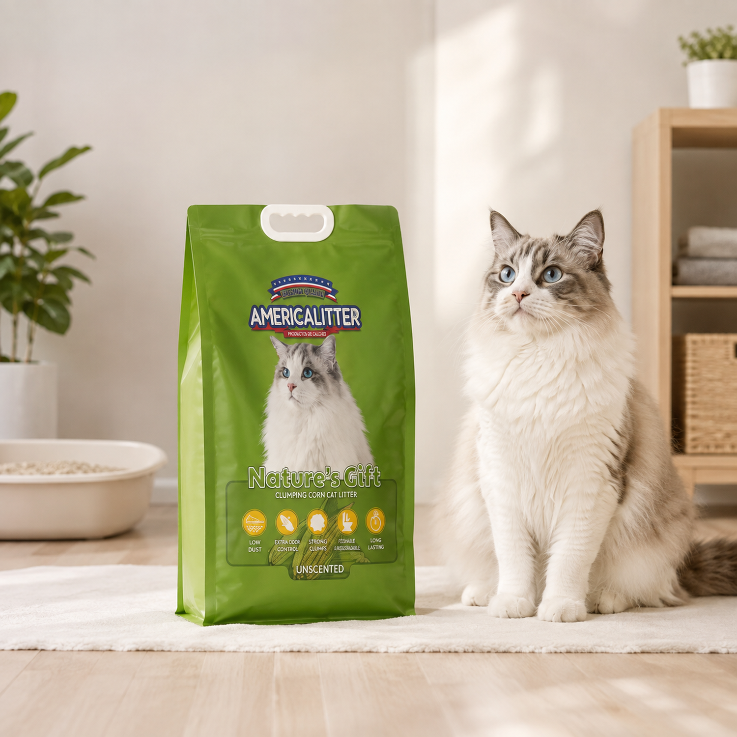 Arena Sanitaria Gato America Litter Corn 4,6 kg-4