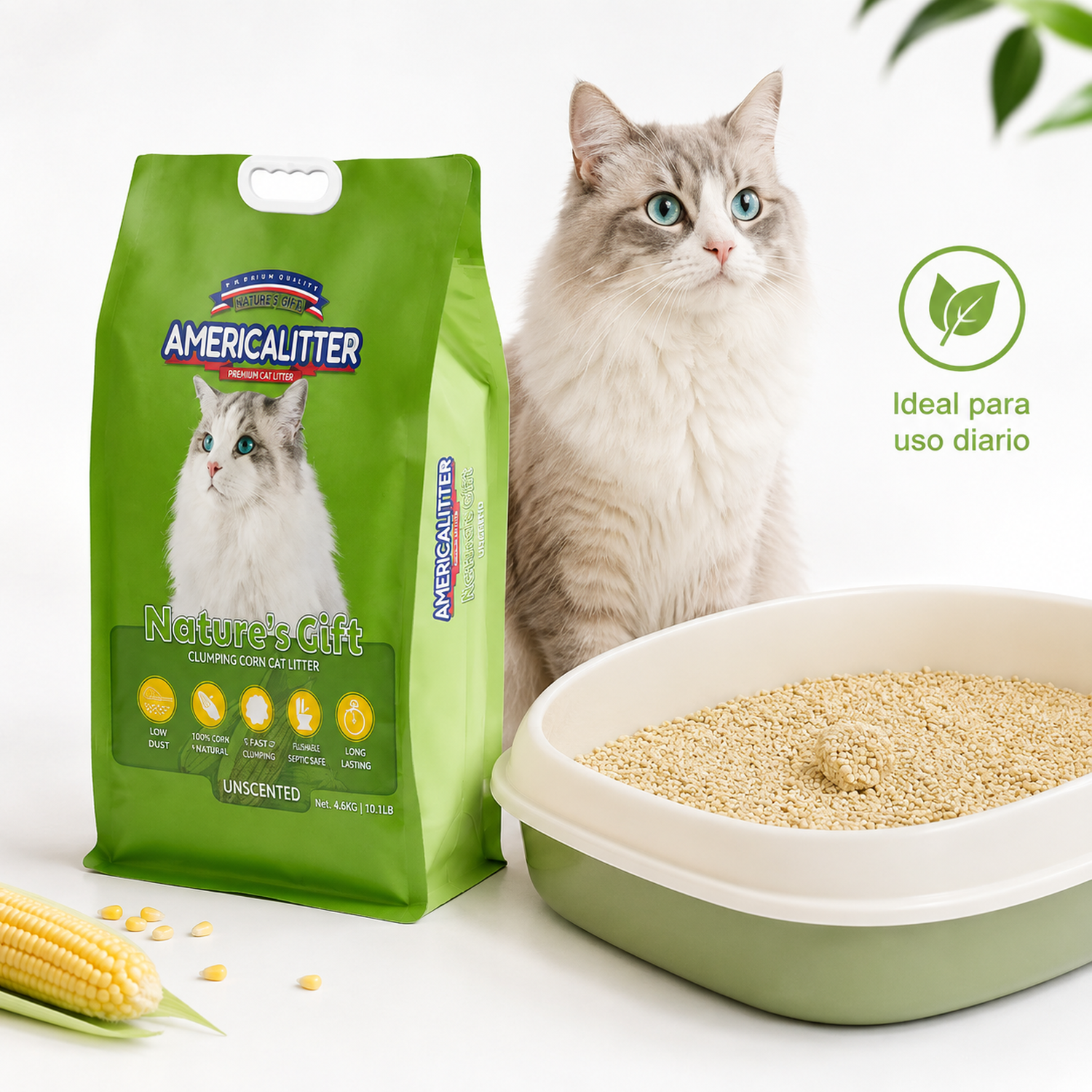 Arena Sanitaria Gato America Litter Corn 4,6 kg-7