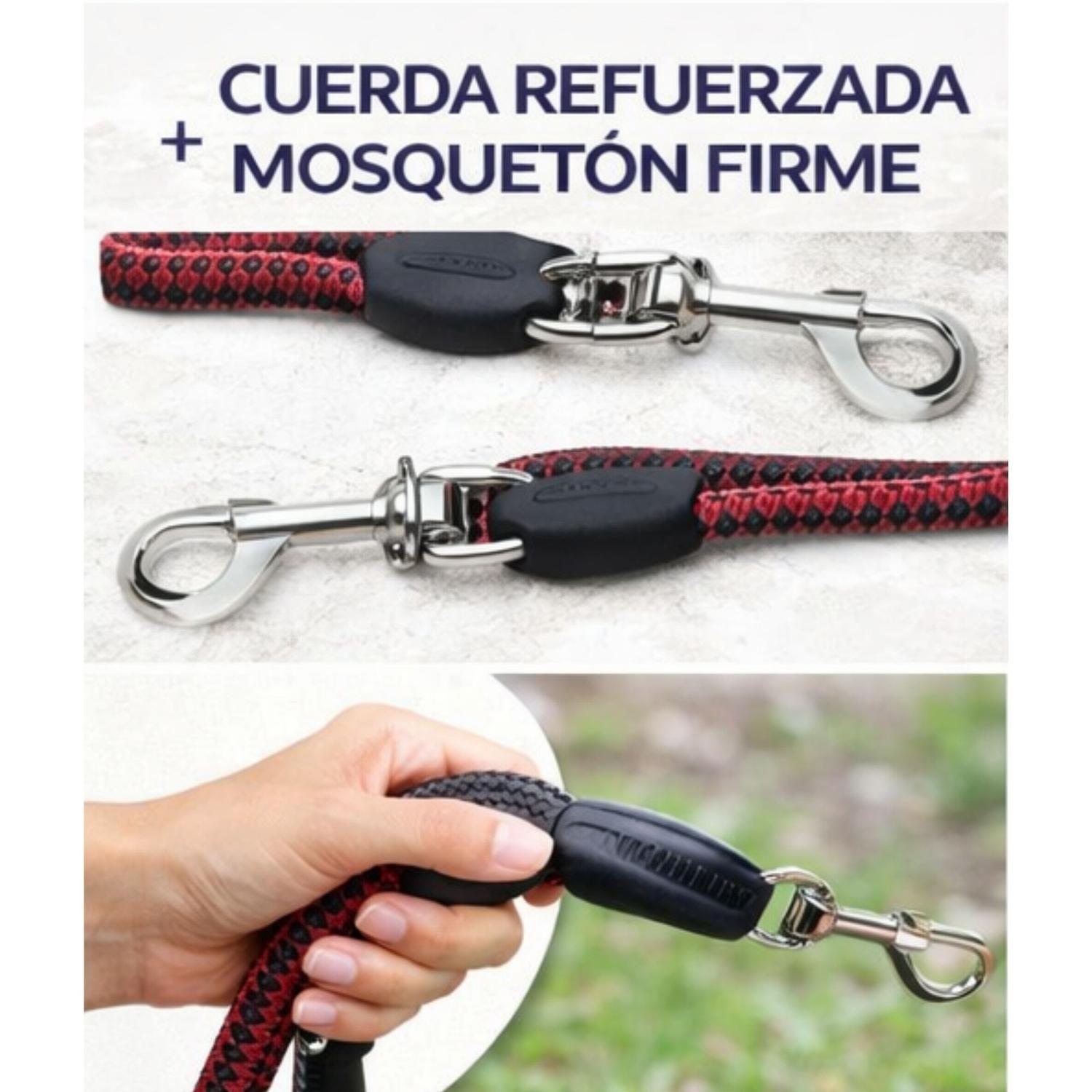 Correa Perro Cuerda Redonda Cuero 120 cm Resistente-3