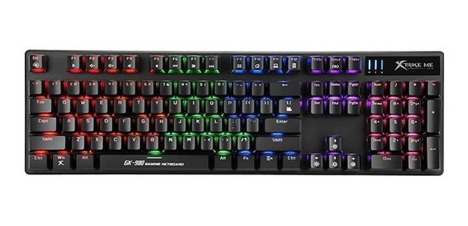 Teclado Gamer Mecánico Xtrike Me GK-980 Switch Azul RGB-5