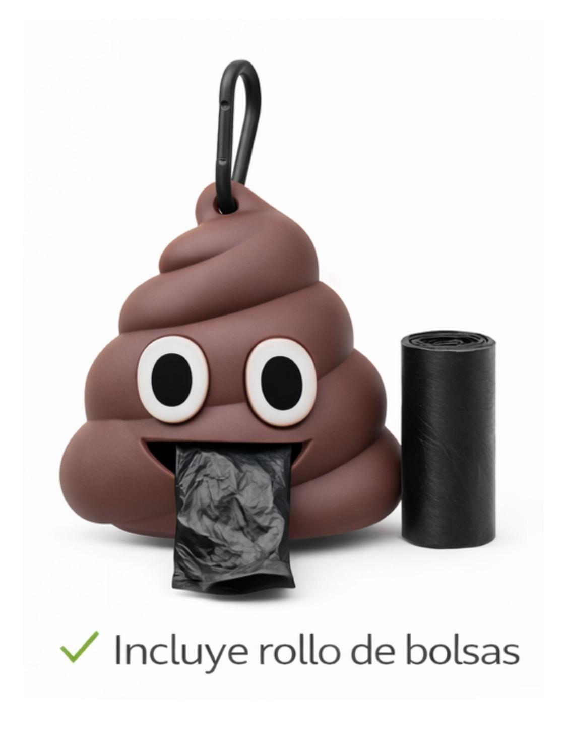 Dispensador Bolsas Fecas Perro Emoji con Gancho-2