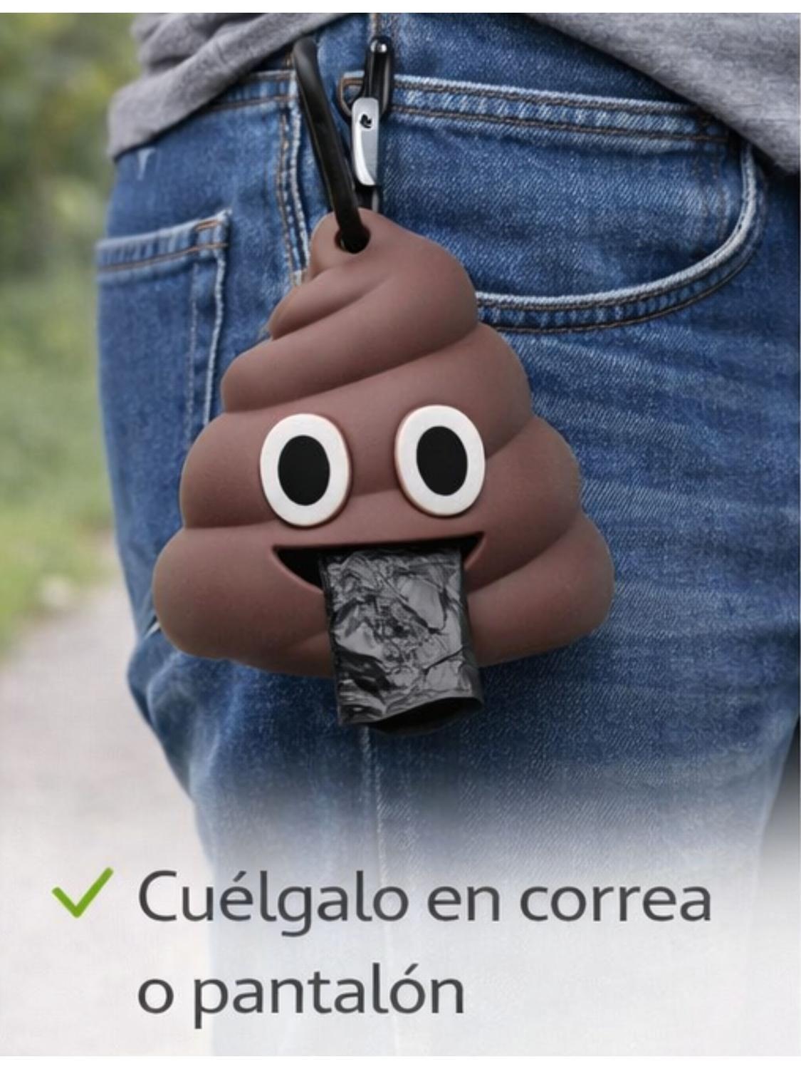 Dispensador Bolsas Fecas Perro Emoji con Gancho-5