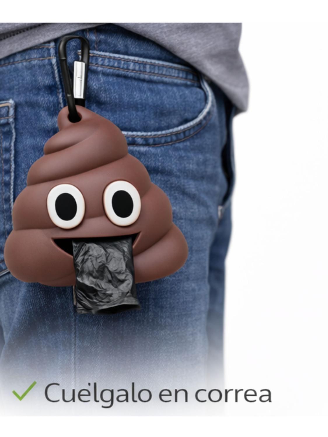 Dispensador Bolsas Fecas Perro Emoji con Gancho-7