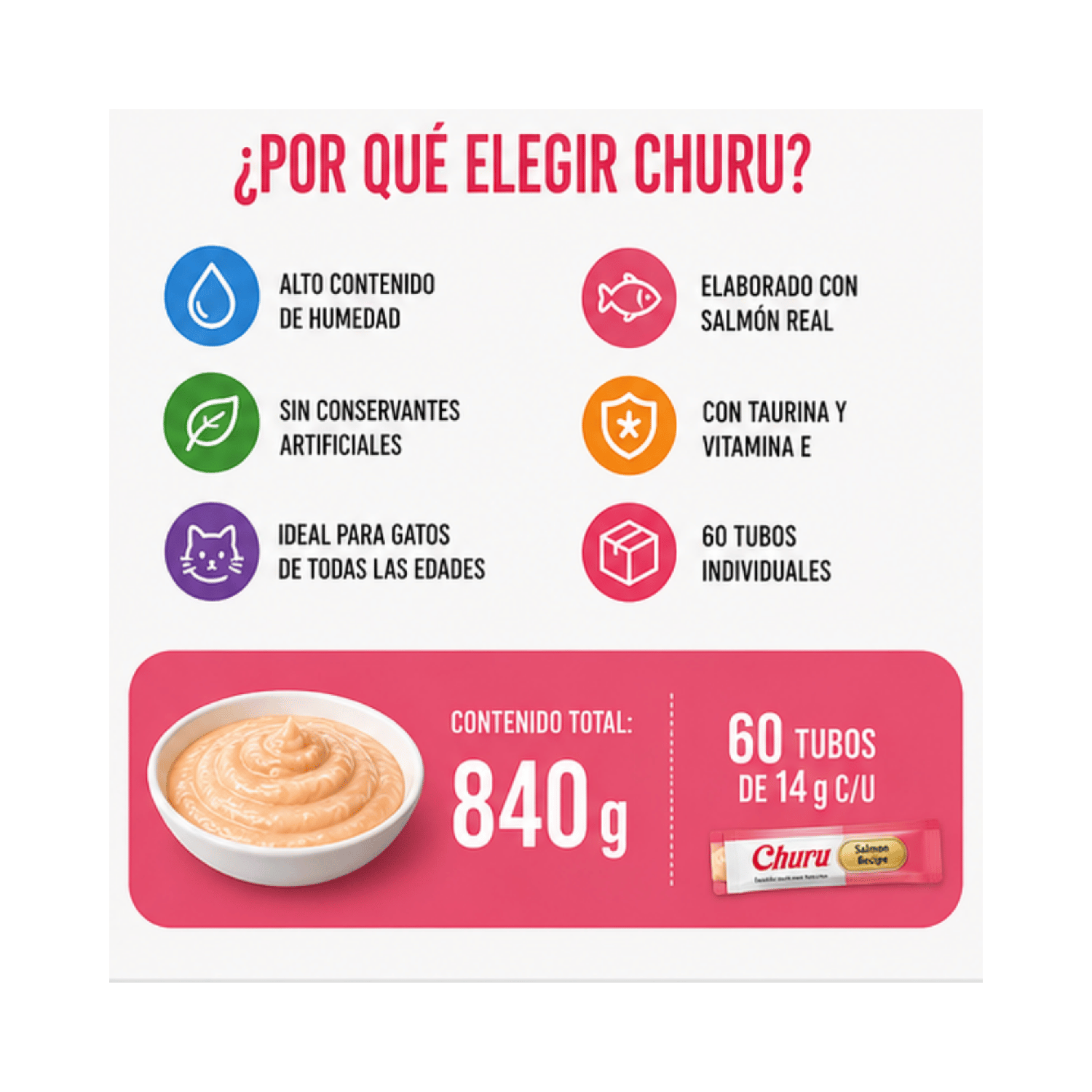 Churu Cat Variety Salmon 14g x60 Tubos Snack Para Gatos-3
