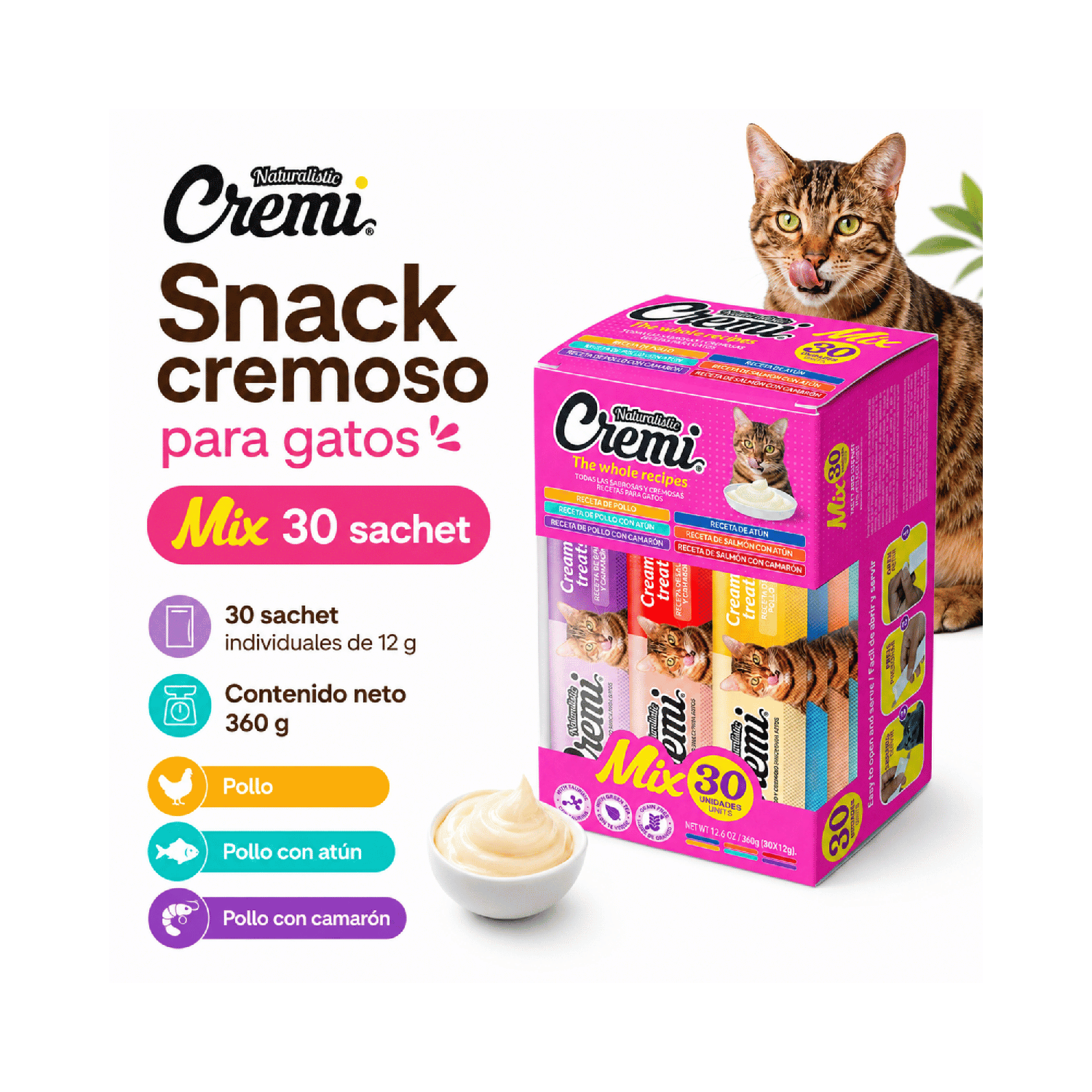 Snack Cremi Gato Mix 30 Sachet 360g-6