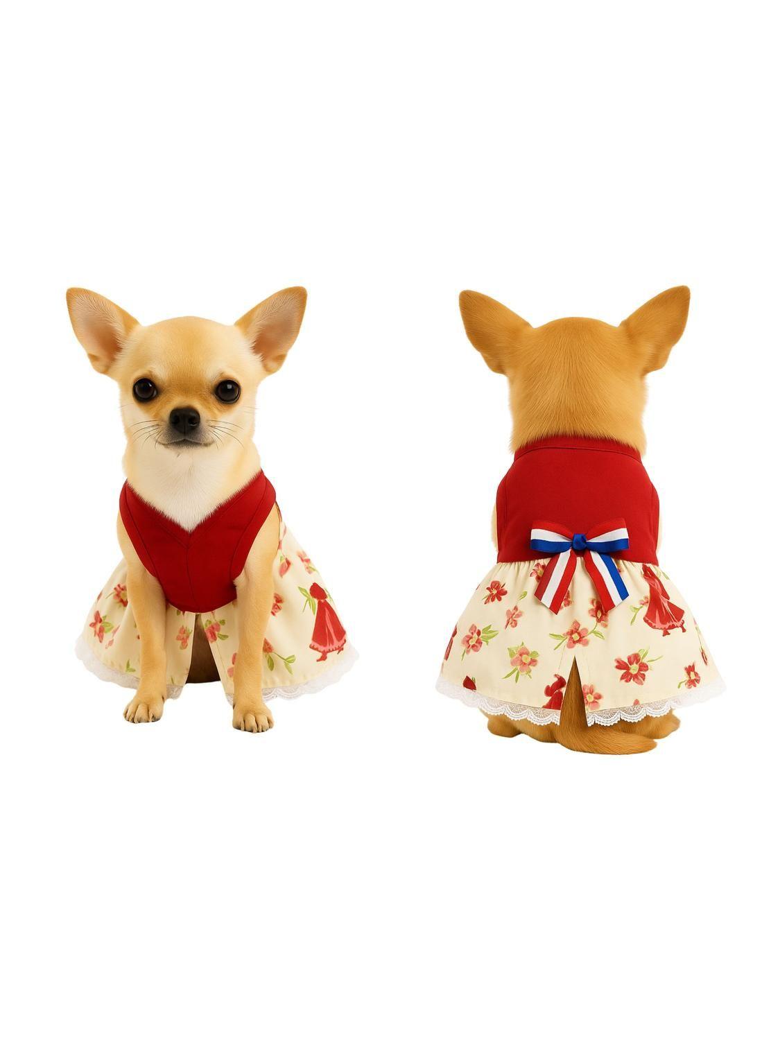 Vestido Huasa China para Perro Talla XXS | Fiestas Patrias-3