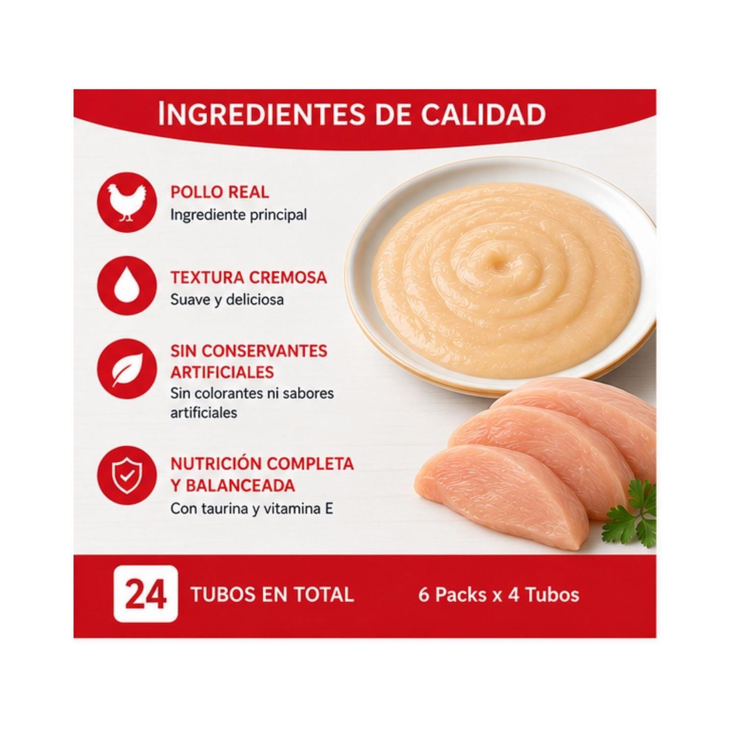 Churu Cat Meal Topper Pollo 14g x4 | Pack 6 Unidades-3