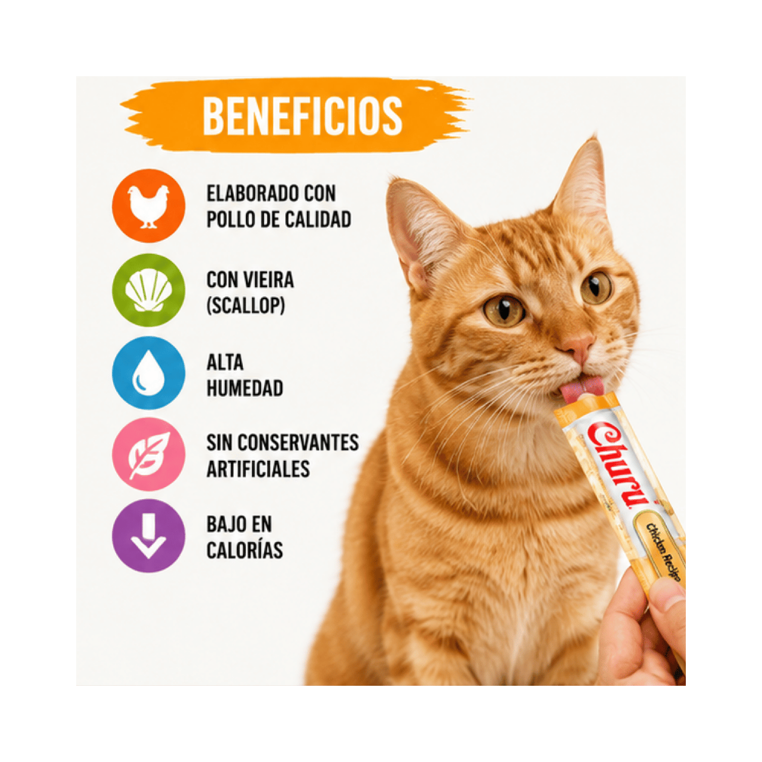 Churu Cat Chicken & Chicken Scallop 14g x10 Tubos-3