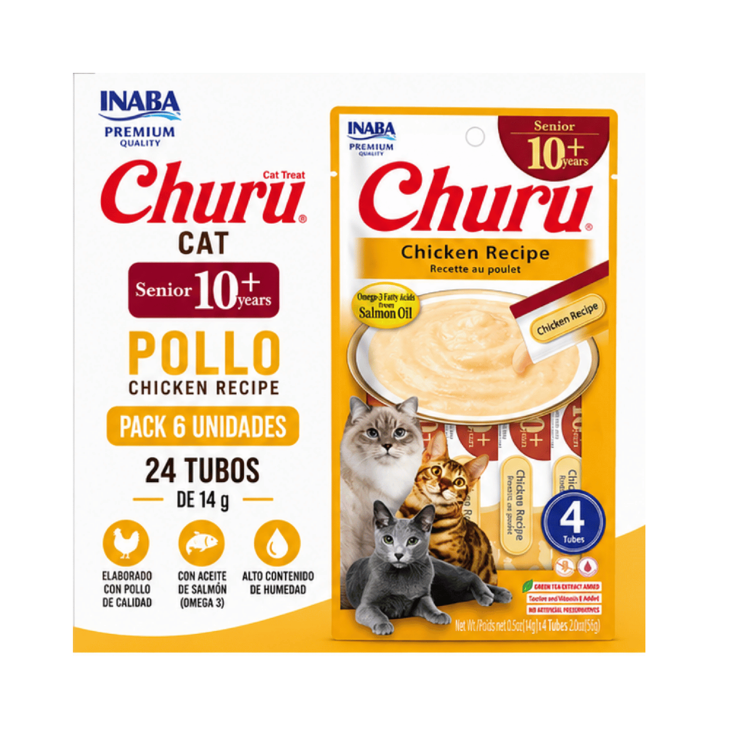 Churu Cat Senior 10+ Pollo 14g x4 | Pack 6 Unidades-2