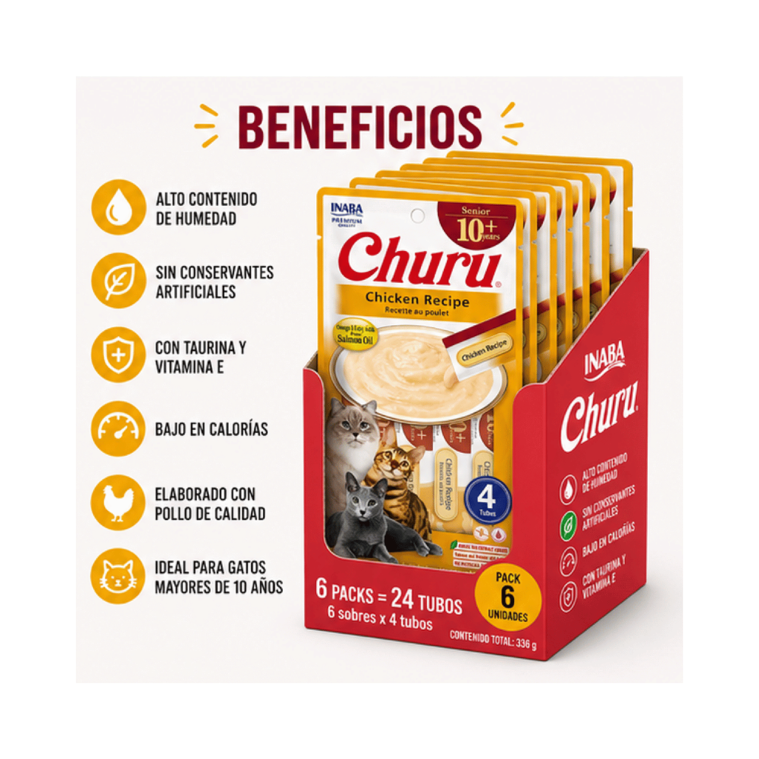 Churu Cat Senior 10+ Pollo 14g x4 | Pack 6 Unidades-3