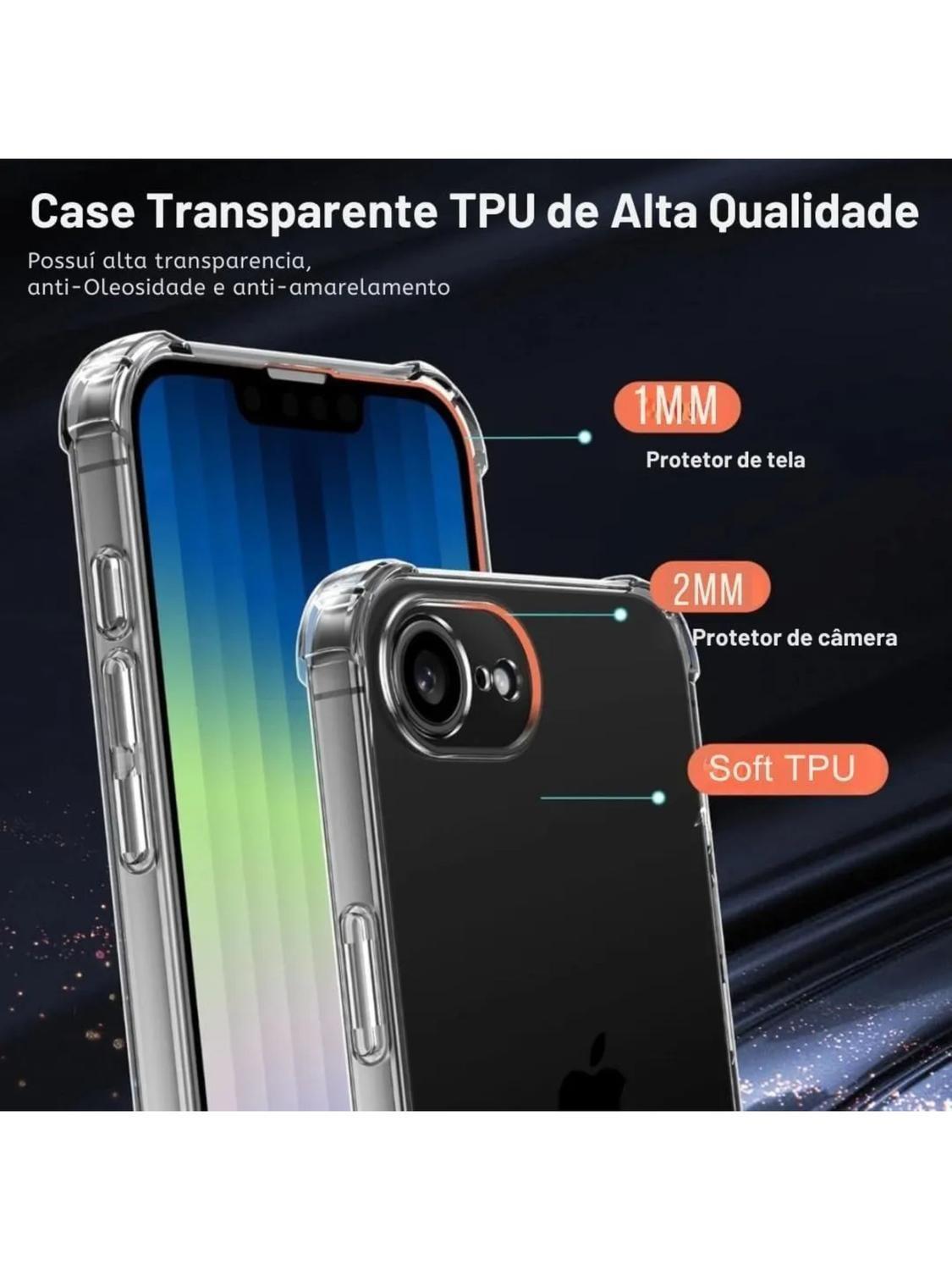 Carcasa para iPhone 16e Transparente Silicona Antigolpes-2
