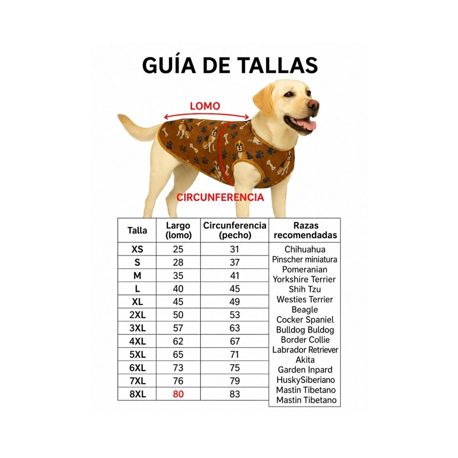 Capa Polar Perro 3XL 57 cm Abrigo Invierno Beagle-6