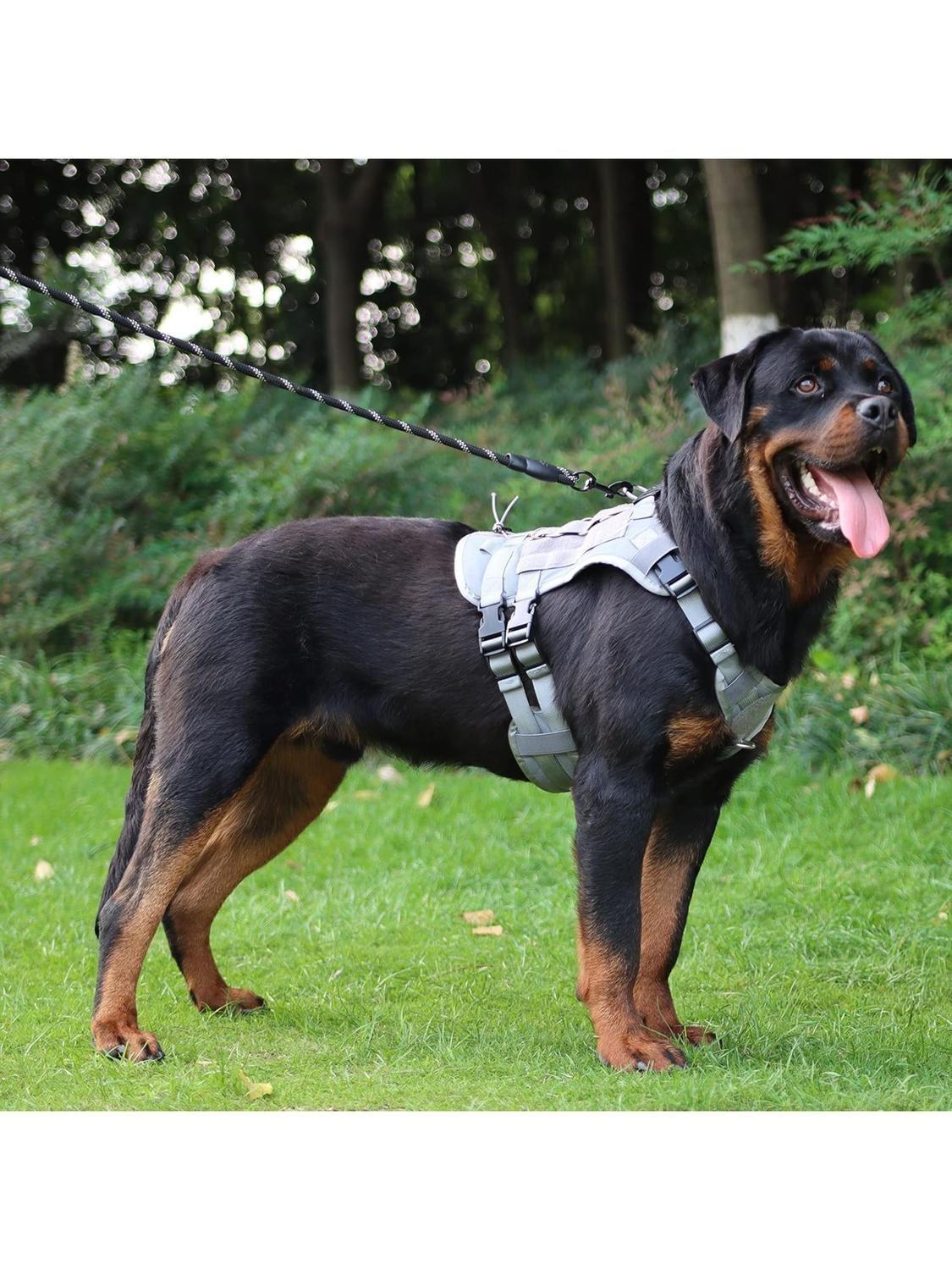 Arnés Táctico Perro Talla S Ajustable Reforzado con Manilla-5