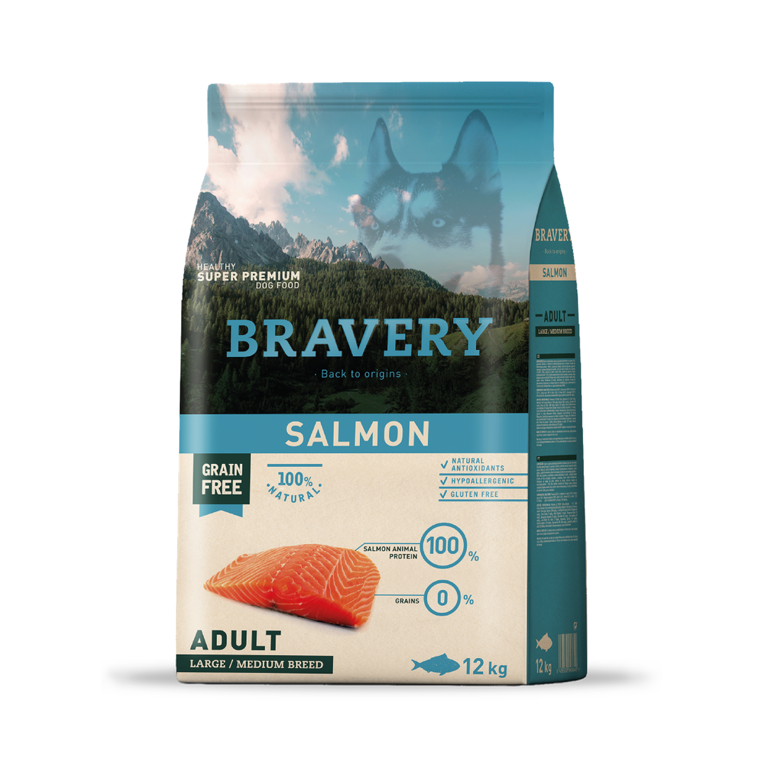 Bravery Salmón Perro Adulto Razas Medianas y Grandes 12 kg-0