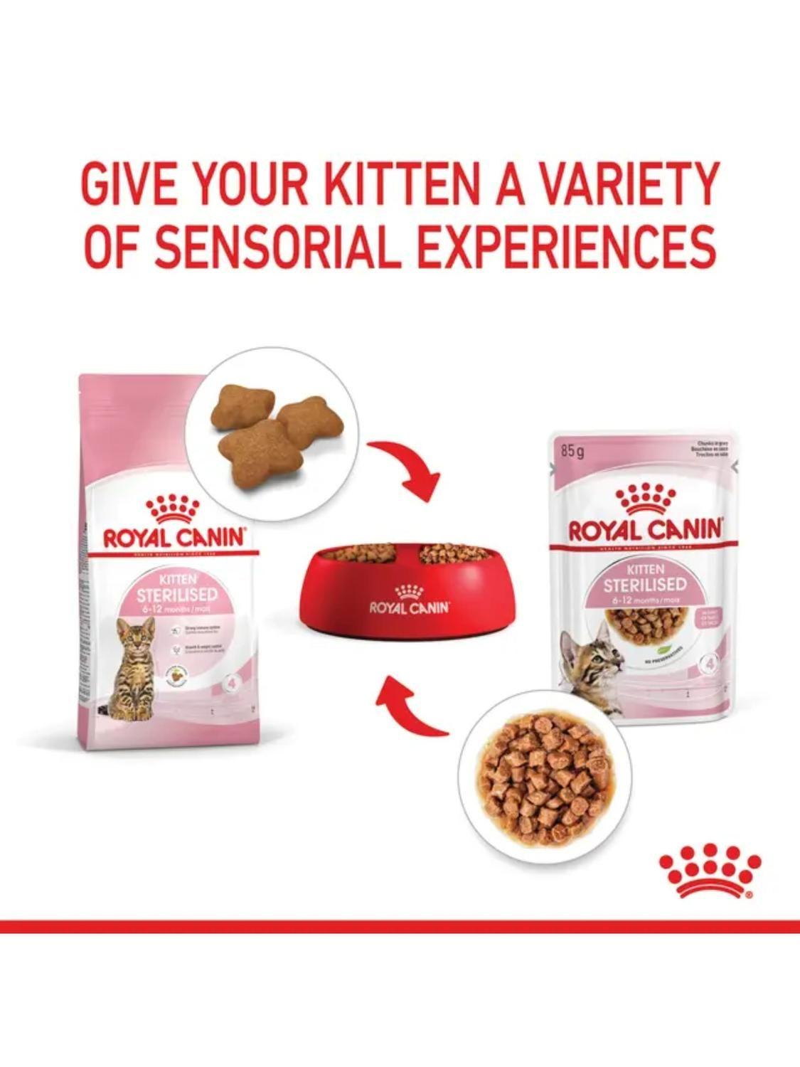 Royal Canin Kitten Sterilised Pouch 85g Pack 12 Gatos-2